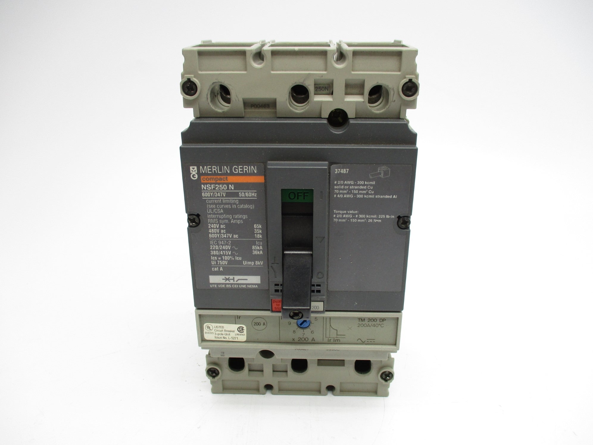 MERLIN GERIN NSF250N 200A 480VAC NSNP
