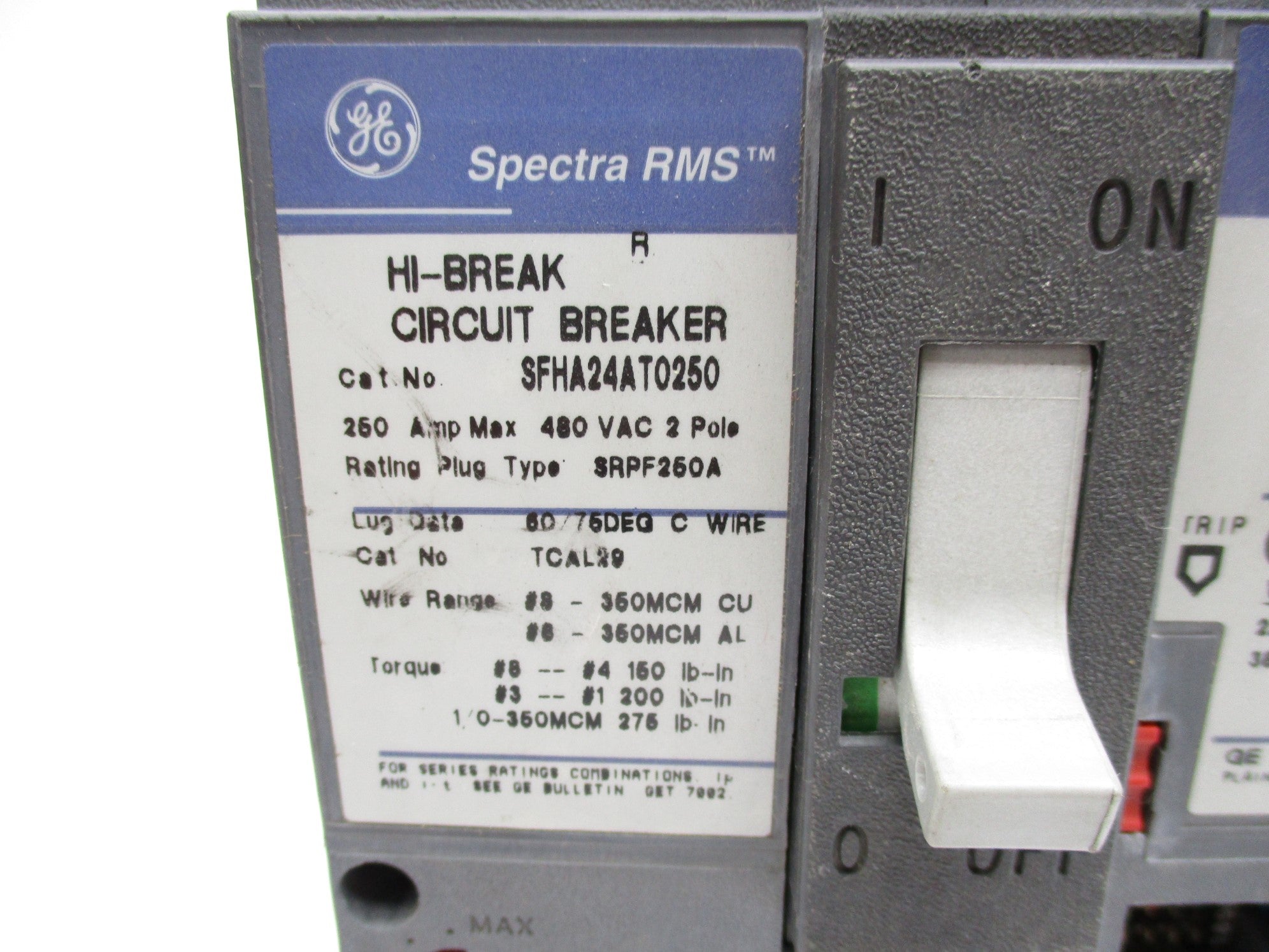 GENERAL ELECTRIC SFHA24AT0250 260A 480VAC NSNP