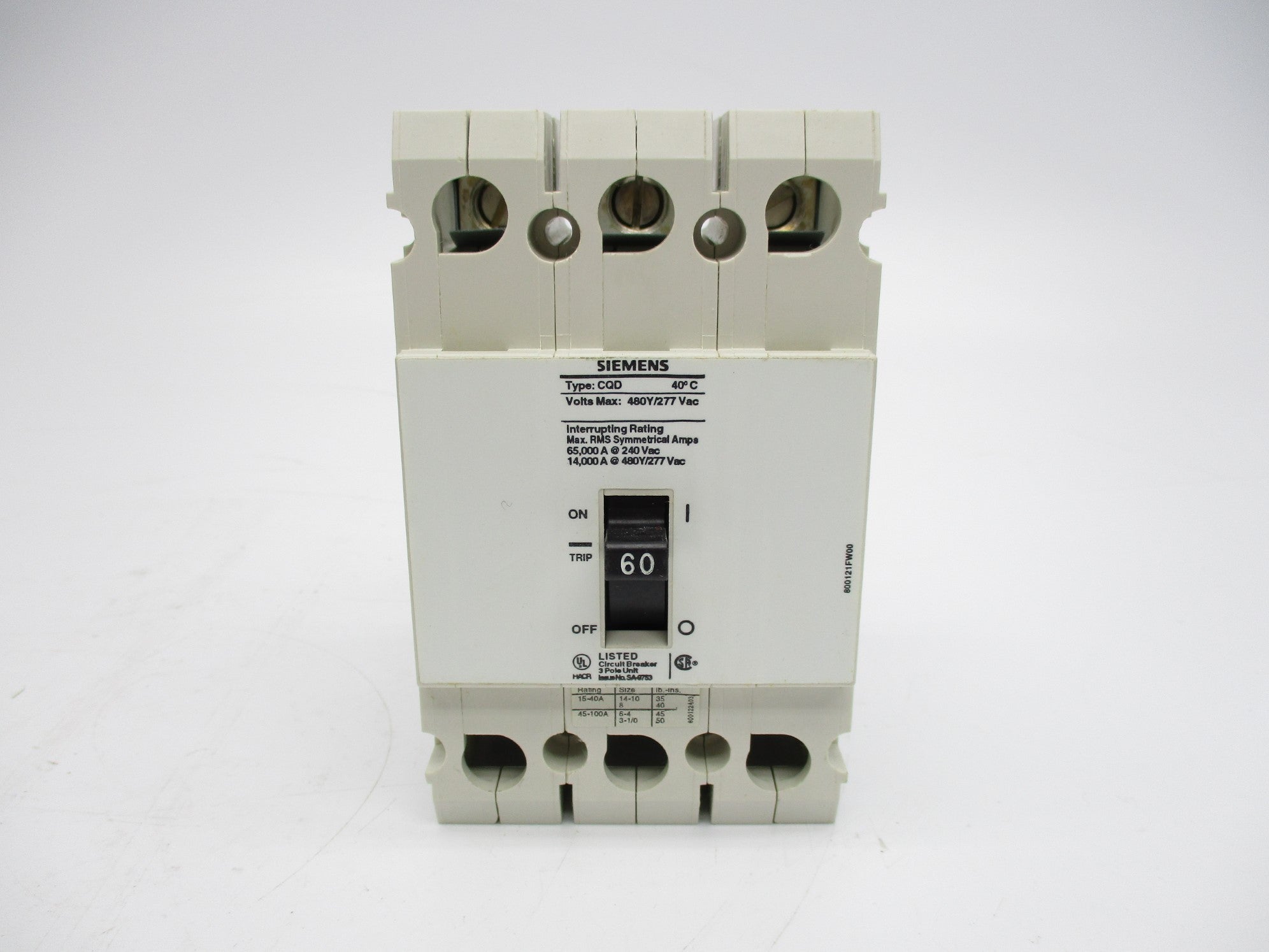 SIEMENS CQD360 60A 277VAC NSMP
