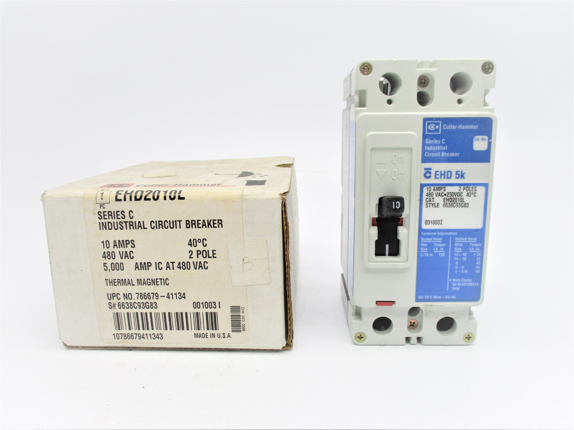 CUTLER HAMMER EHD2010L SER. C 10A 480VAC NSMP
