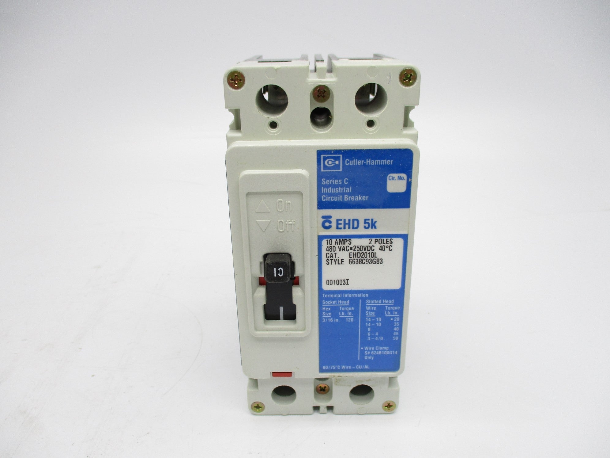 CUTLER HAMMER EHD2010L SER. C 10A 480VAC NSMP