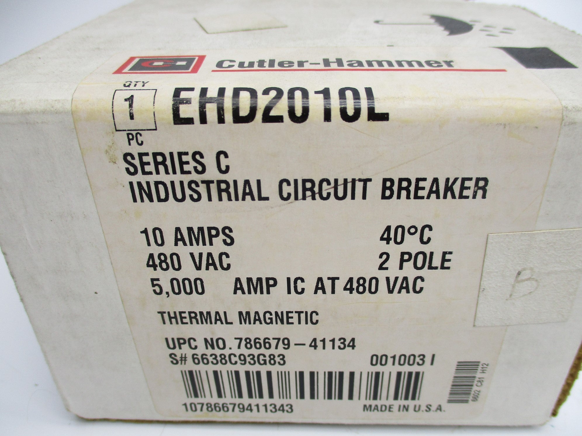 CUTLER HAMMER EHD2010L SER. C 10A 480VAC NSMP