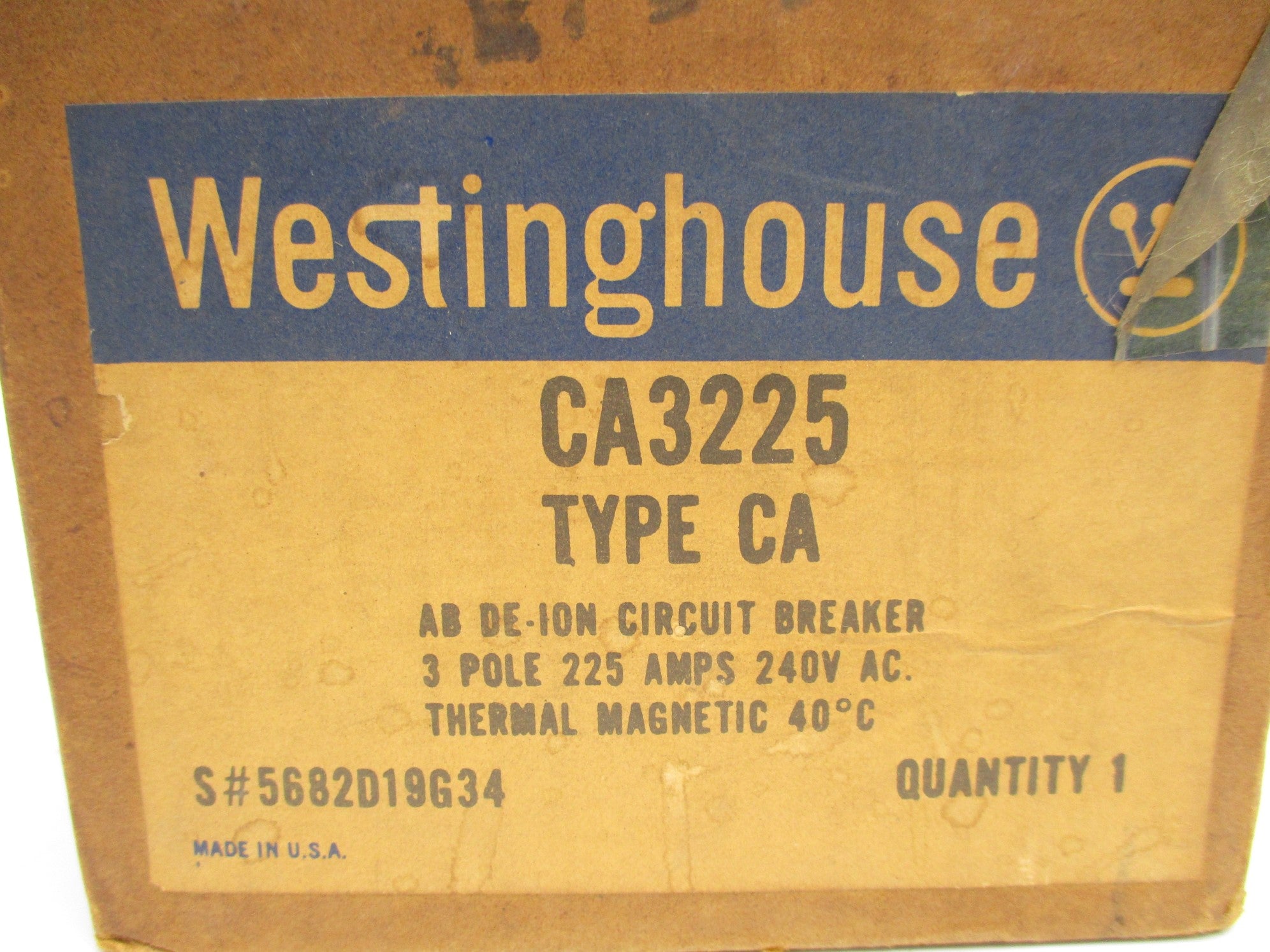 WESTINGHOUSE CA3225 225A 240VAC NSMP