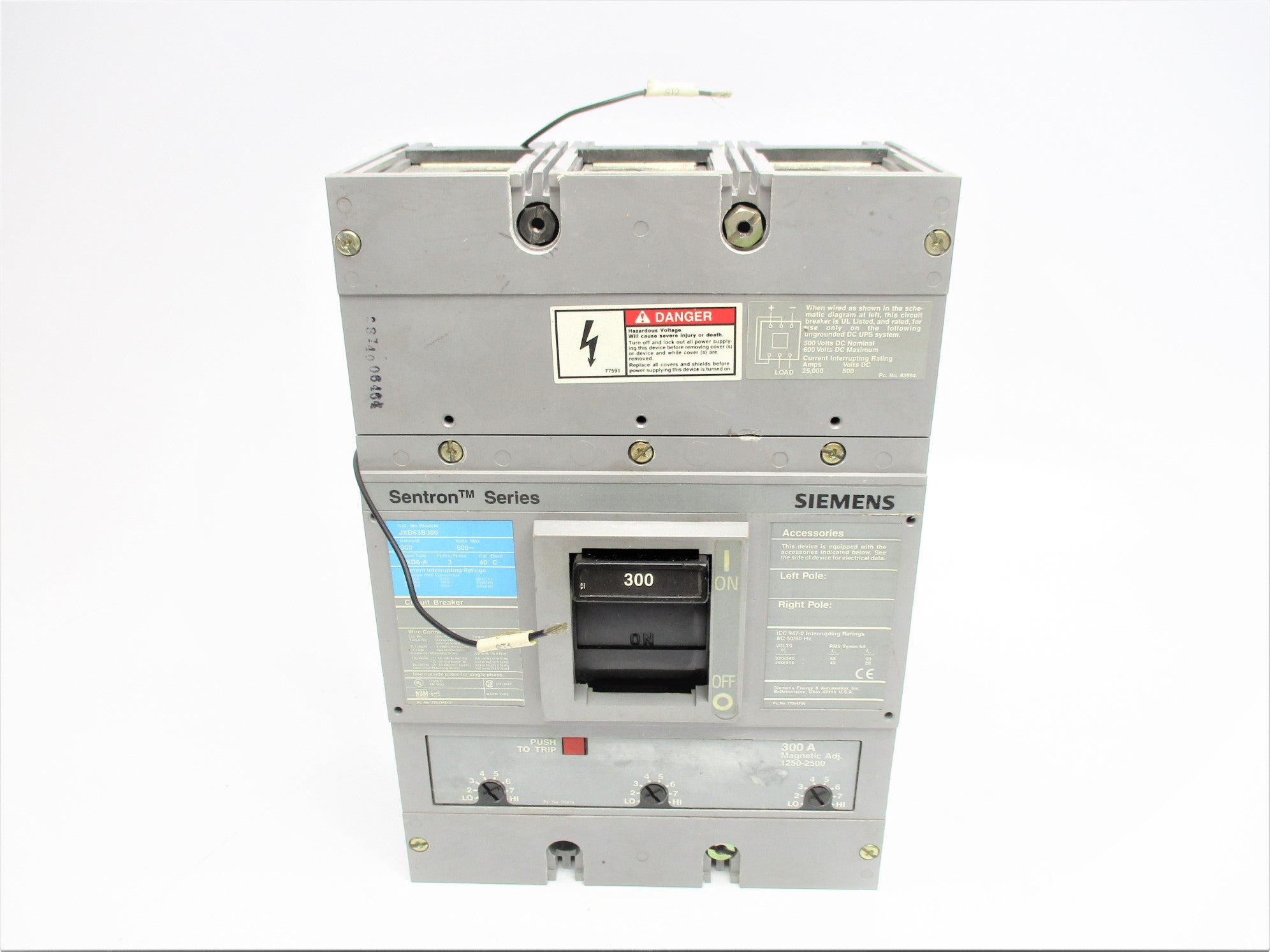 SIEMENS JXD63B300 300A 600VAC UNMP
