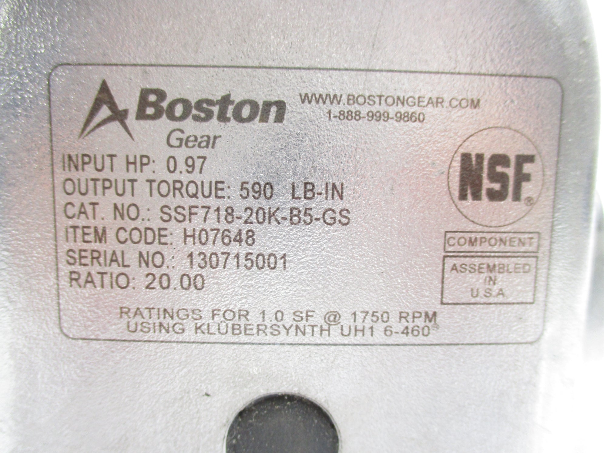 BOSTON GEAR SSF718-20K-B5-GS NSNP