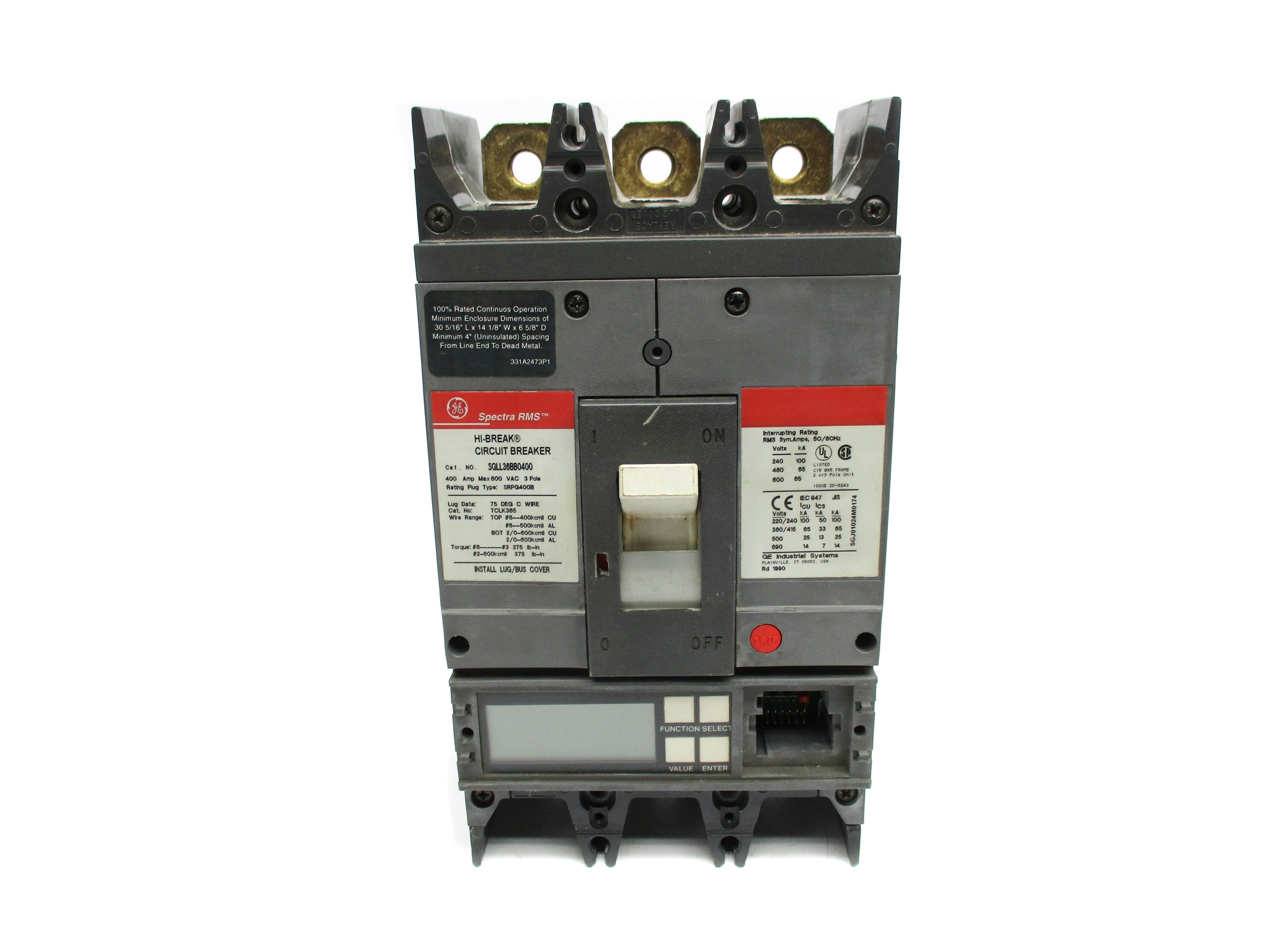 GENERAL ELECTRIC SGLL36BB0400 400A 600VAC (AS PICTURED) UNMP