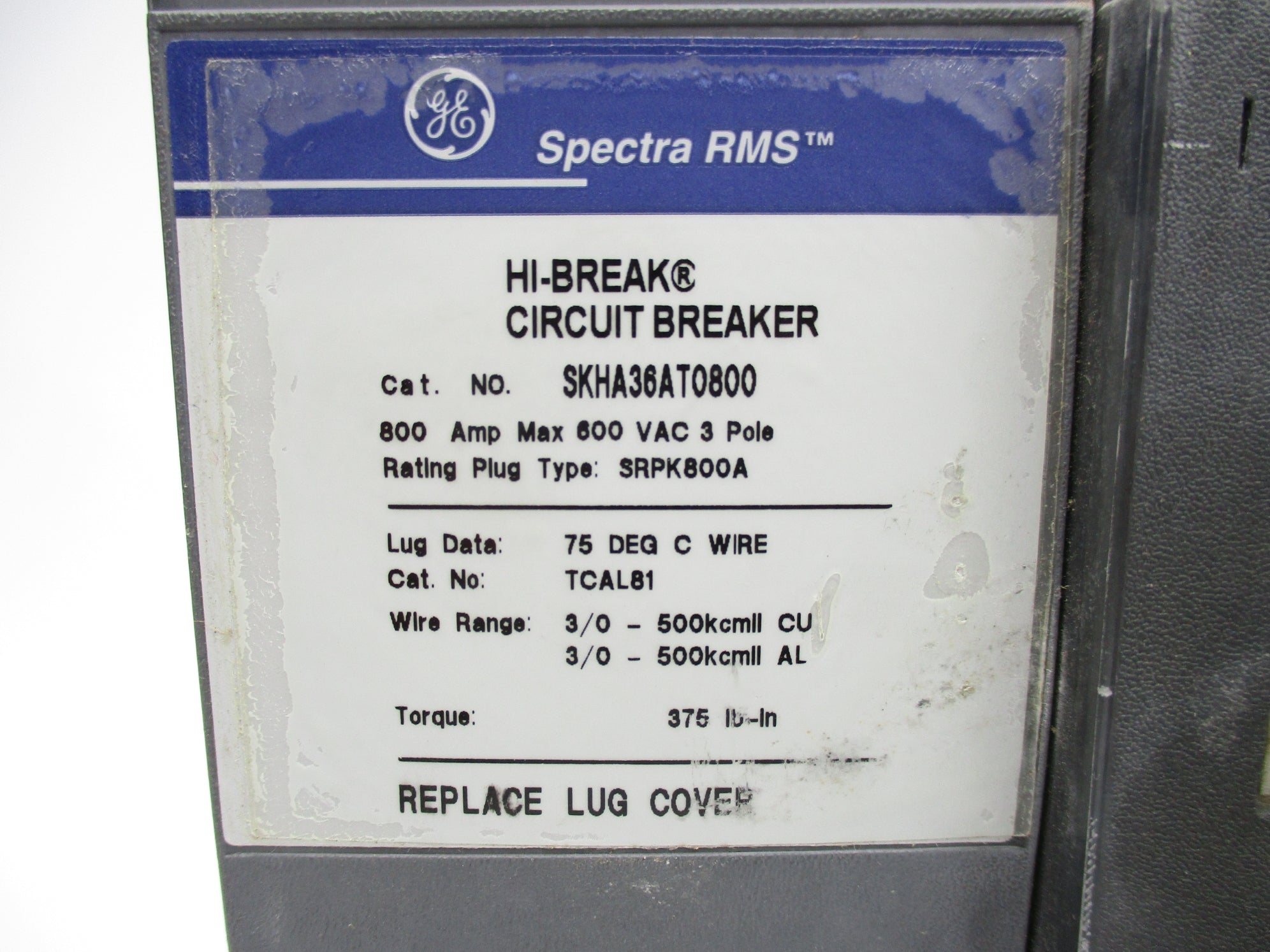 GENERAL ELECTRIC SKHA36AT0800 800A 600VAC UNMP