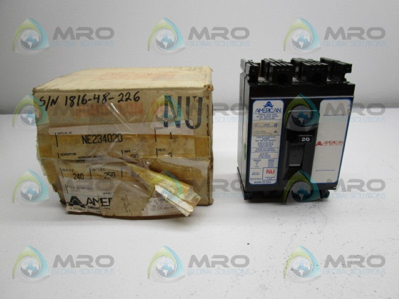 AMERICAN NE234020 CIRCUIT BREAKER 20A  NSMP