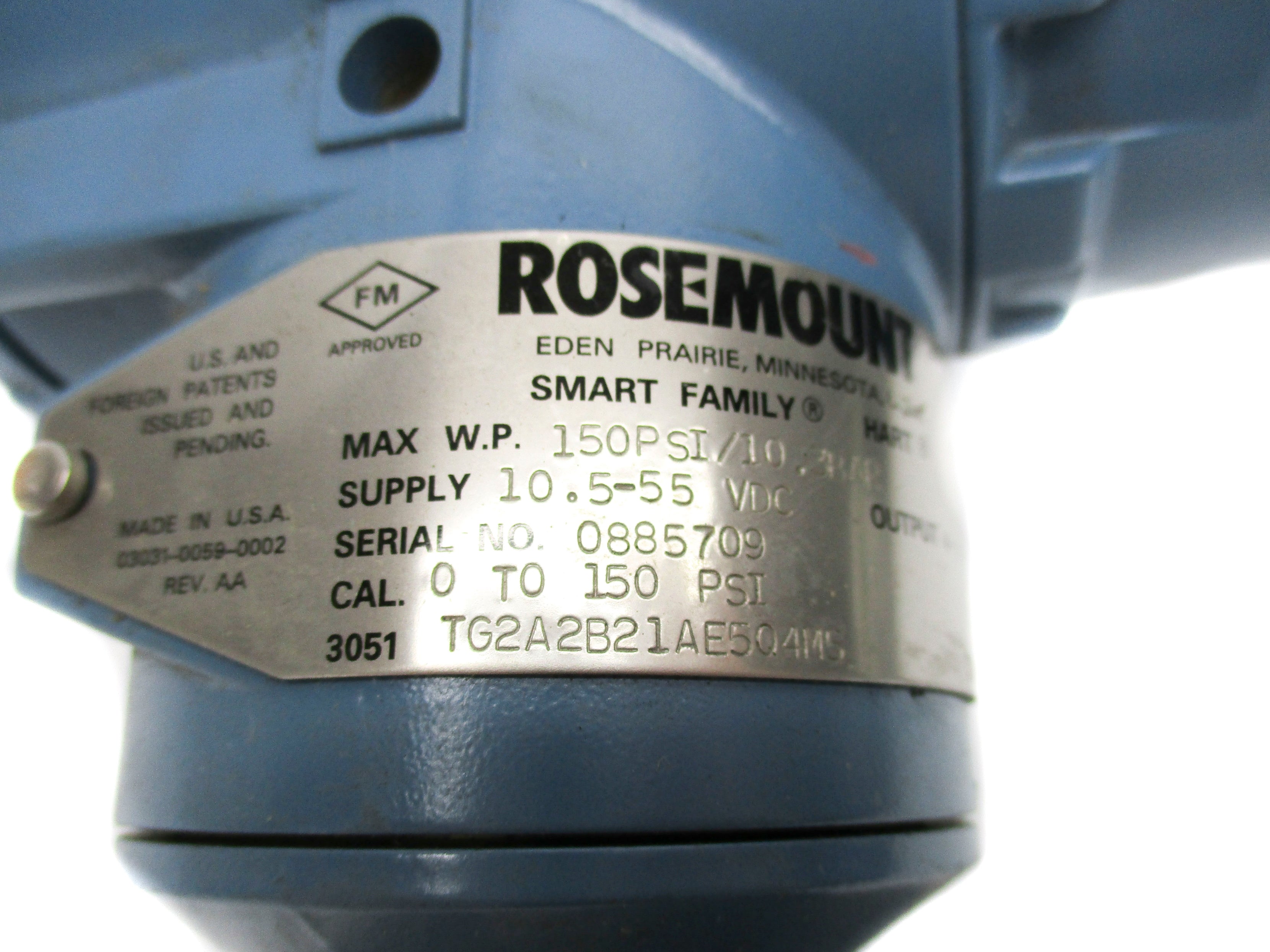 ROSEMOUNT 3051TG2A2B21AE5Q4M5 0-150PSI UNMP