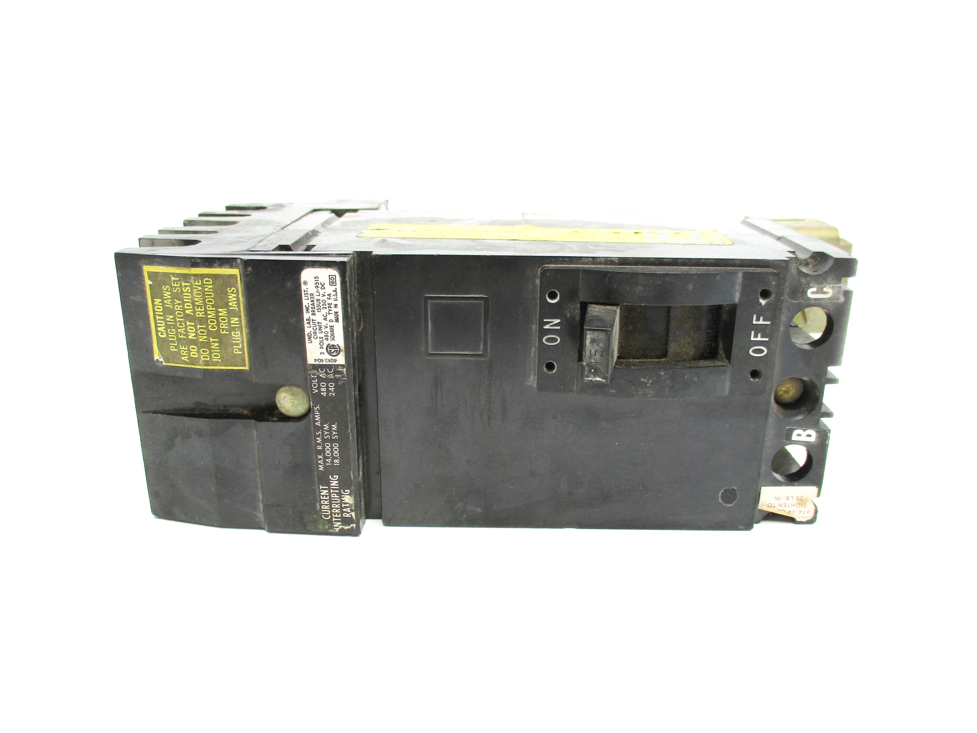 SQUARE D FA-24015-BC SER. 1 15A 480VAC UNMP