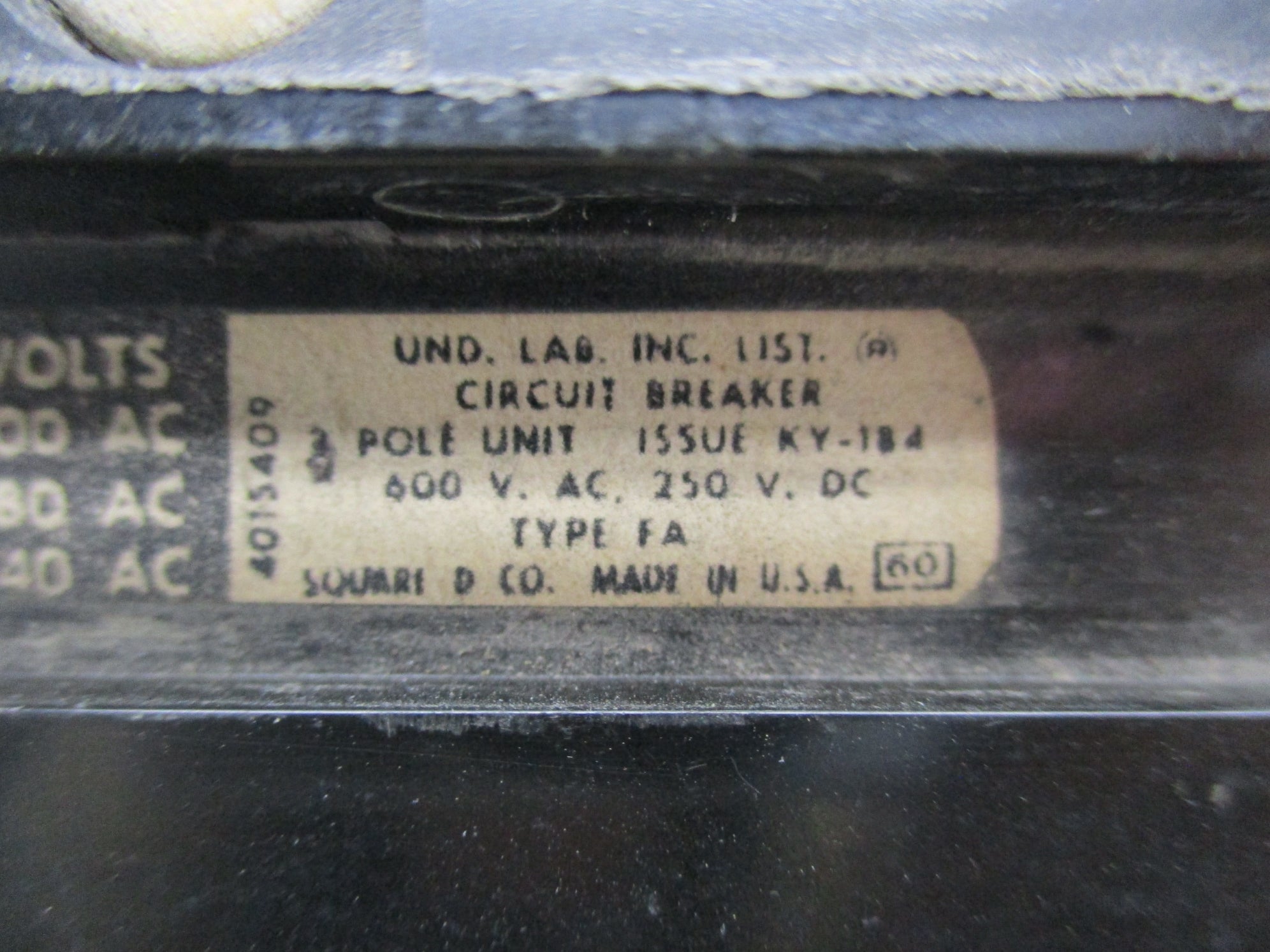 SQUARE D FA-36070 70A 600VAC UNMP