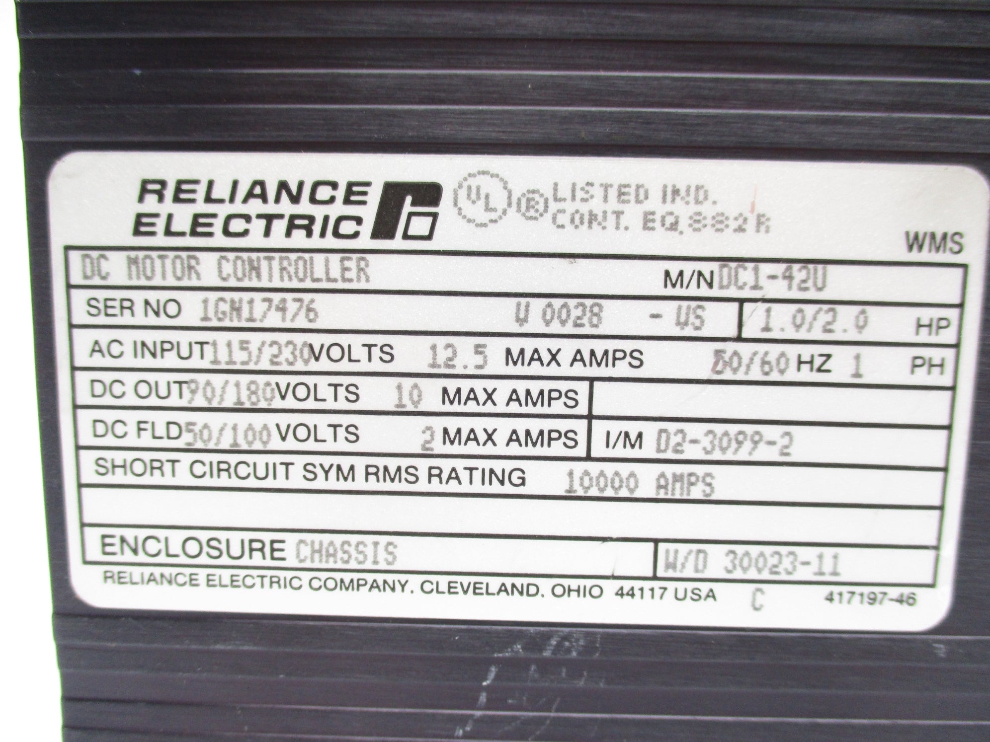 RELIANCE ELECTRIC DC1-42U UNMP