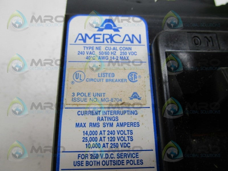 AMERICAN NE234020 CIRCUIT BREAKER 20A  NSMP