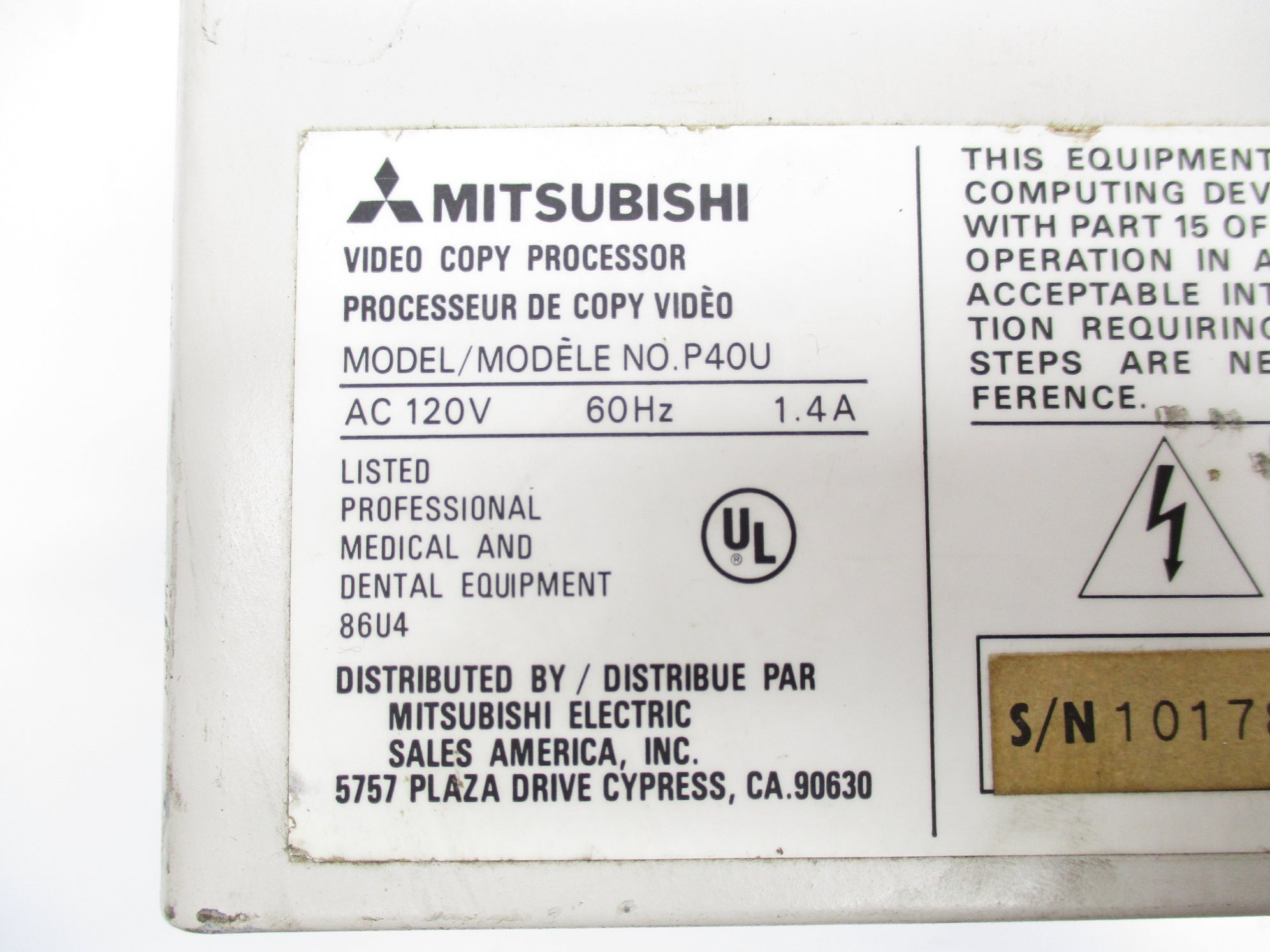 MITSUBISHI P40U UNMP