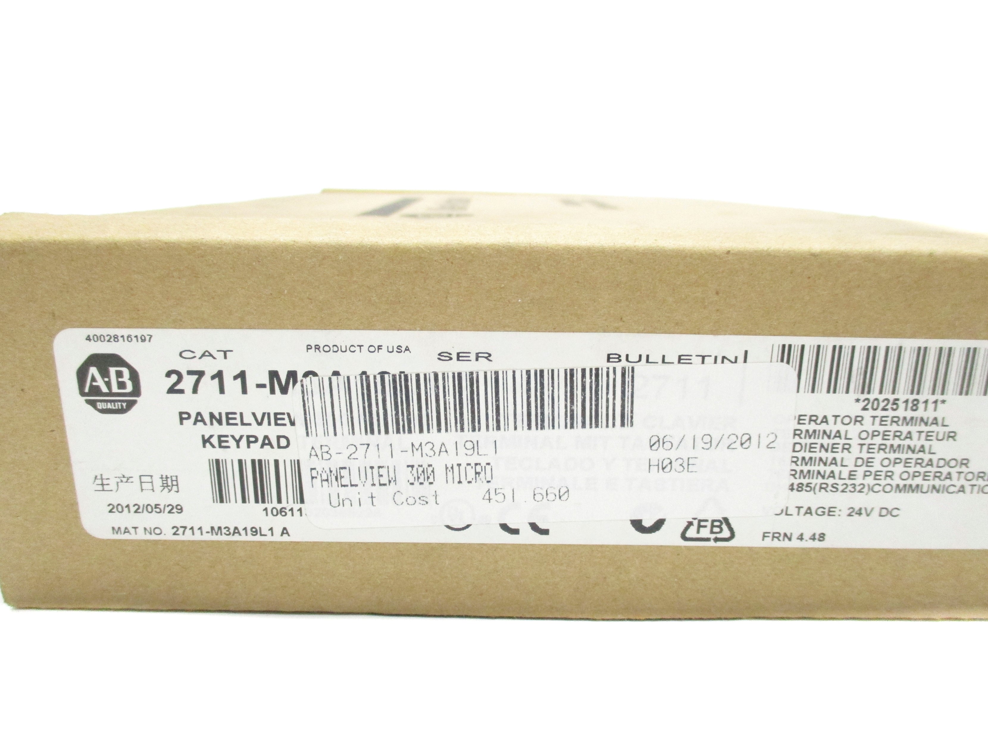 INDUSTRIAL SPARE PART 2711-M3A19L1 SER. A F/W 4.48 NSMP