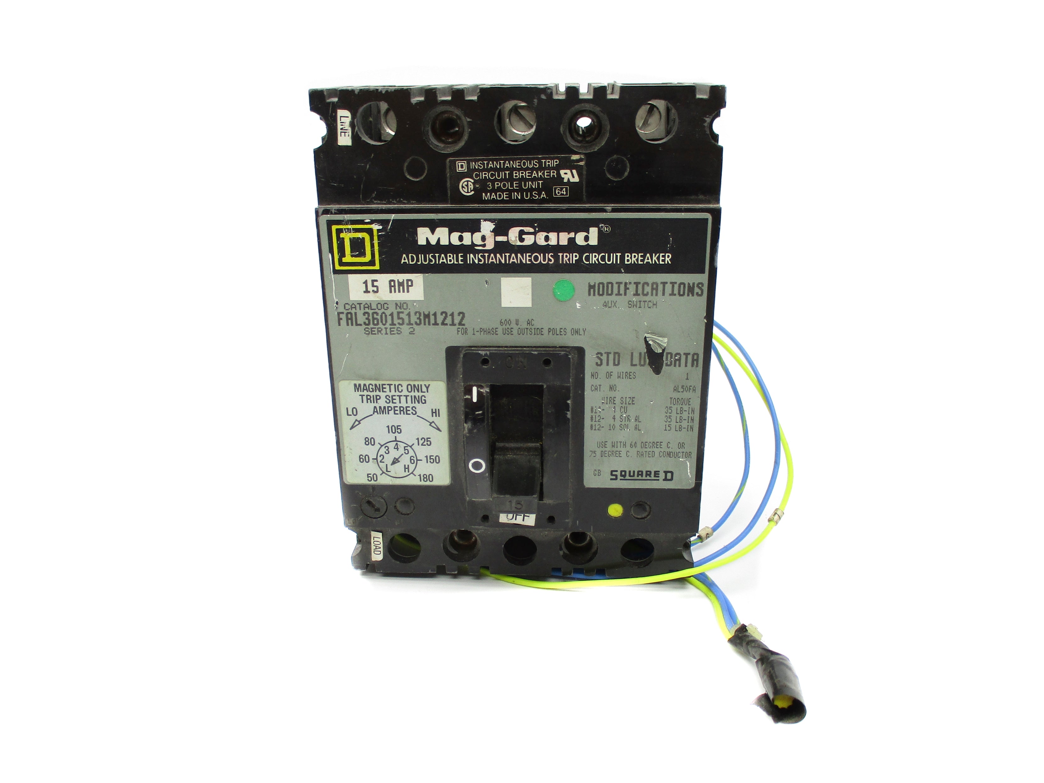 SQUARE D FAL3601513M1212 SER. 2 15A 600VAC UNMP