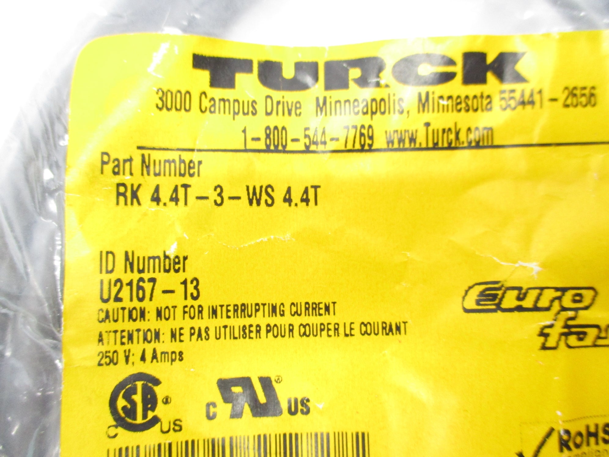 TURCK RK4.4T-3-WS4.4T NSMP