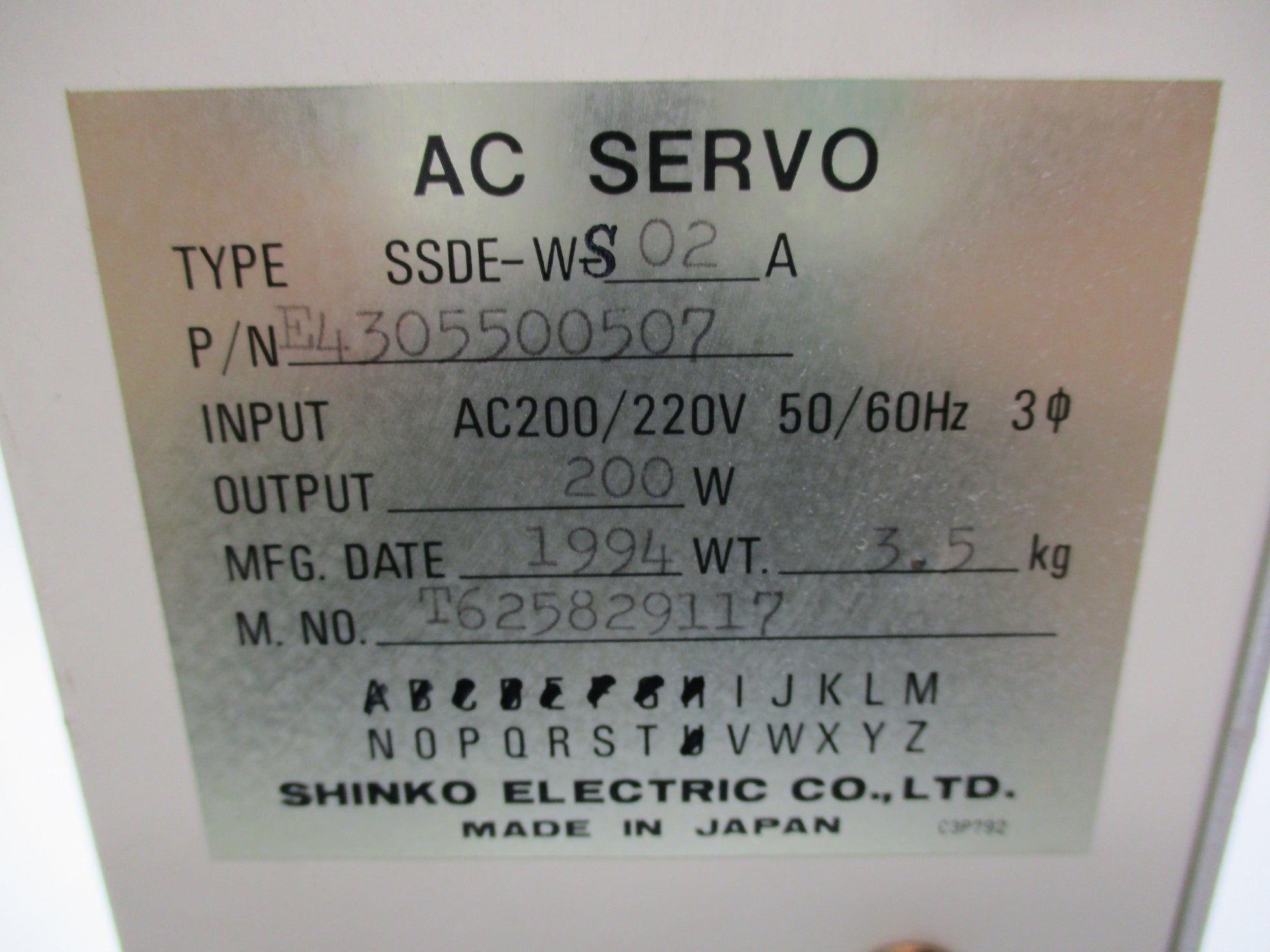 SHINKO ELECTRIC SSDE-WS02A E4305500507 NSNP
