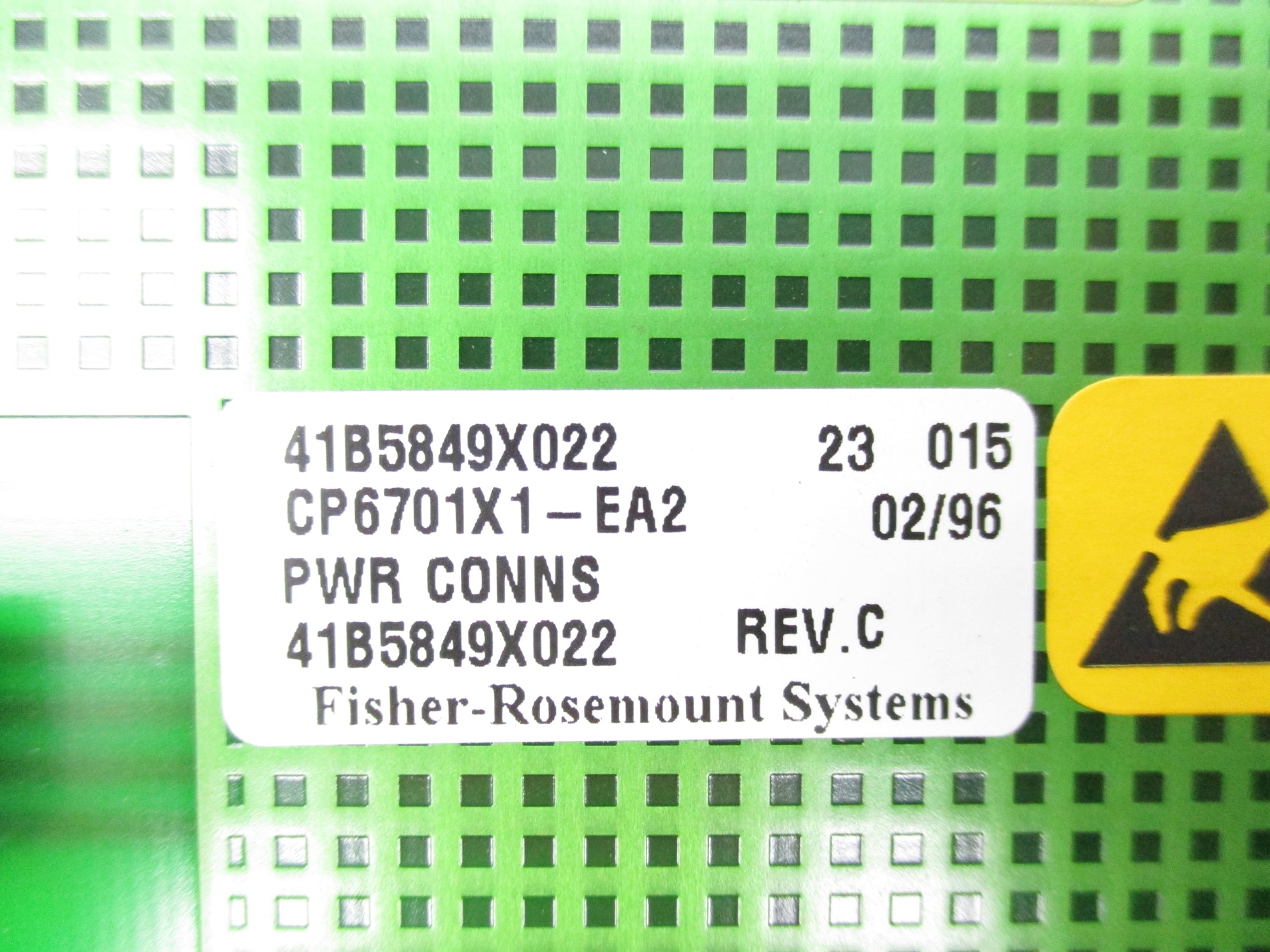 FISHER ROSEMOUNT CP6701X1-EA2 41B5849X022 REV. C NSNP