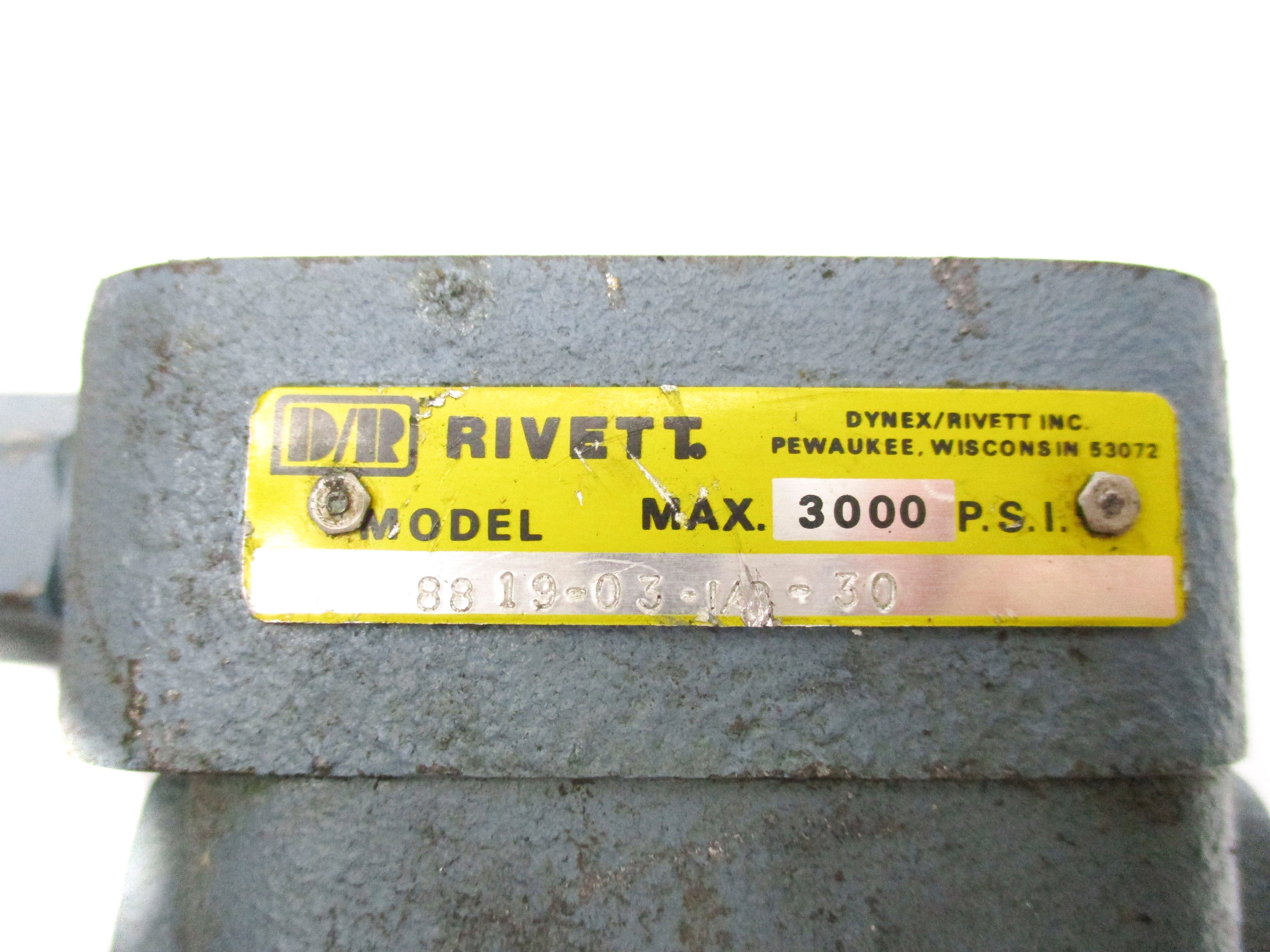 RIVETT 8819-03-1/2-30 3000PSI UNMP
