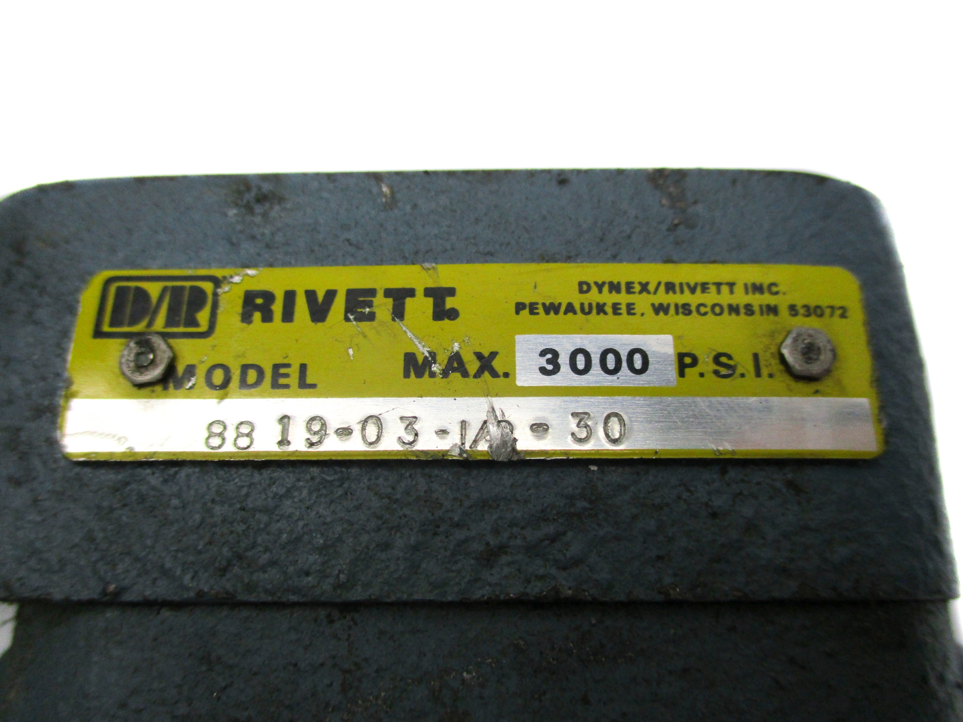 RIVETT 8819-03-1/2-30 3000PSI UNMP