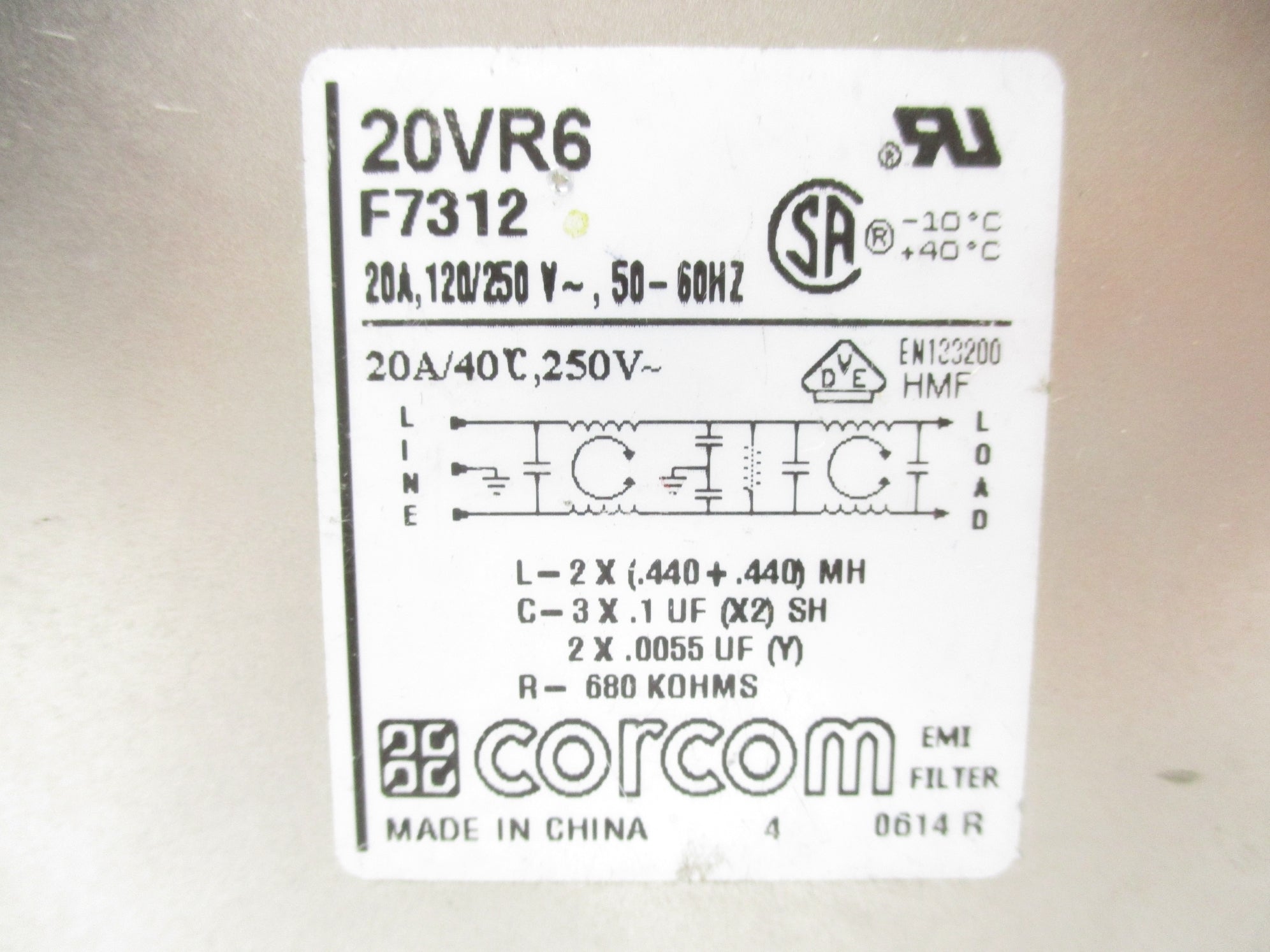 CORCOM 20VR6 F7312 UNMP