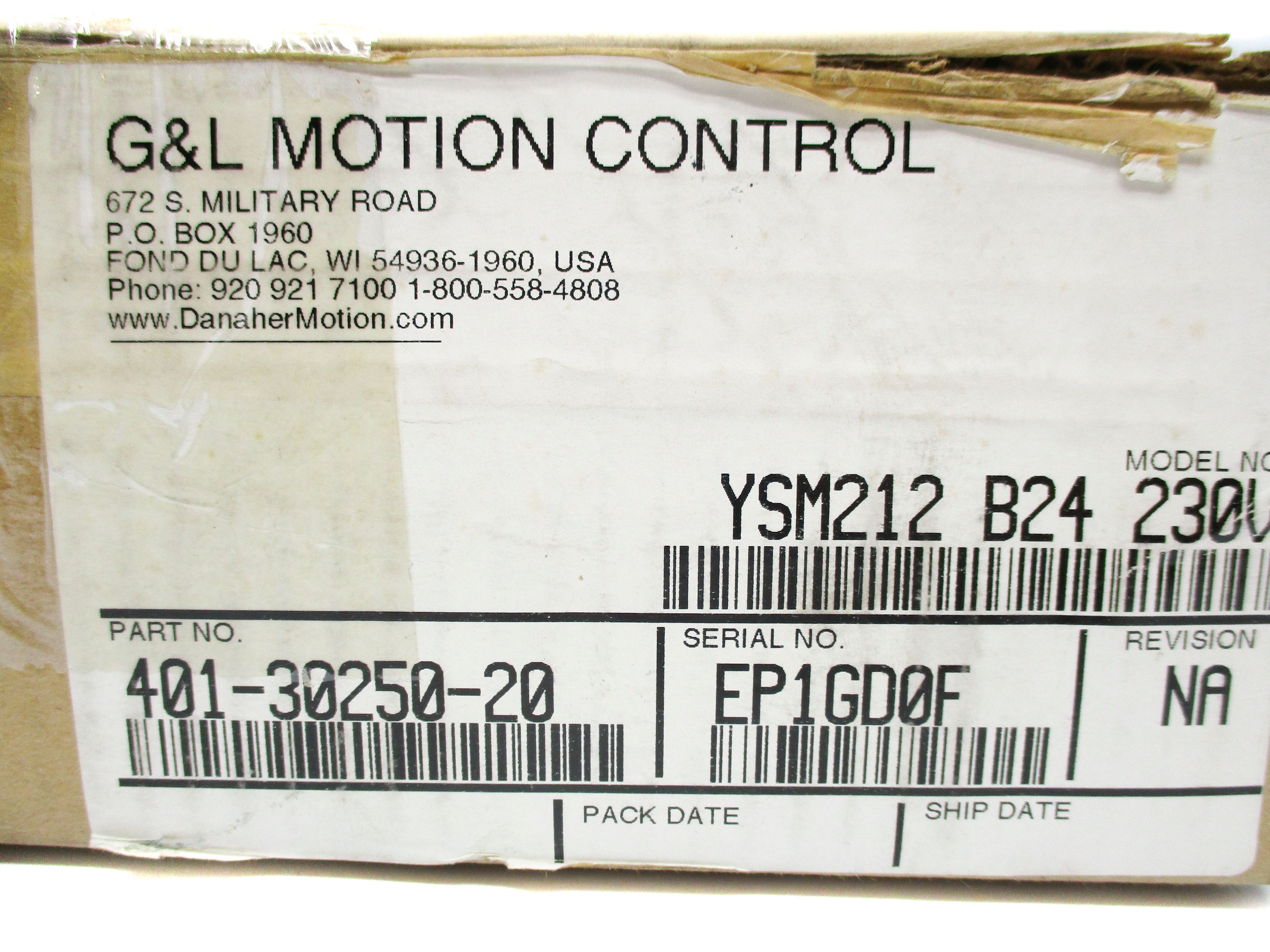 G&L MOTION CONTROL 401-30250-20 YSM212B24230V NSMP