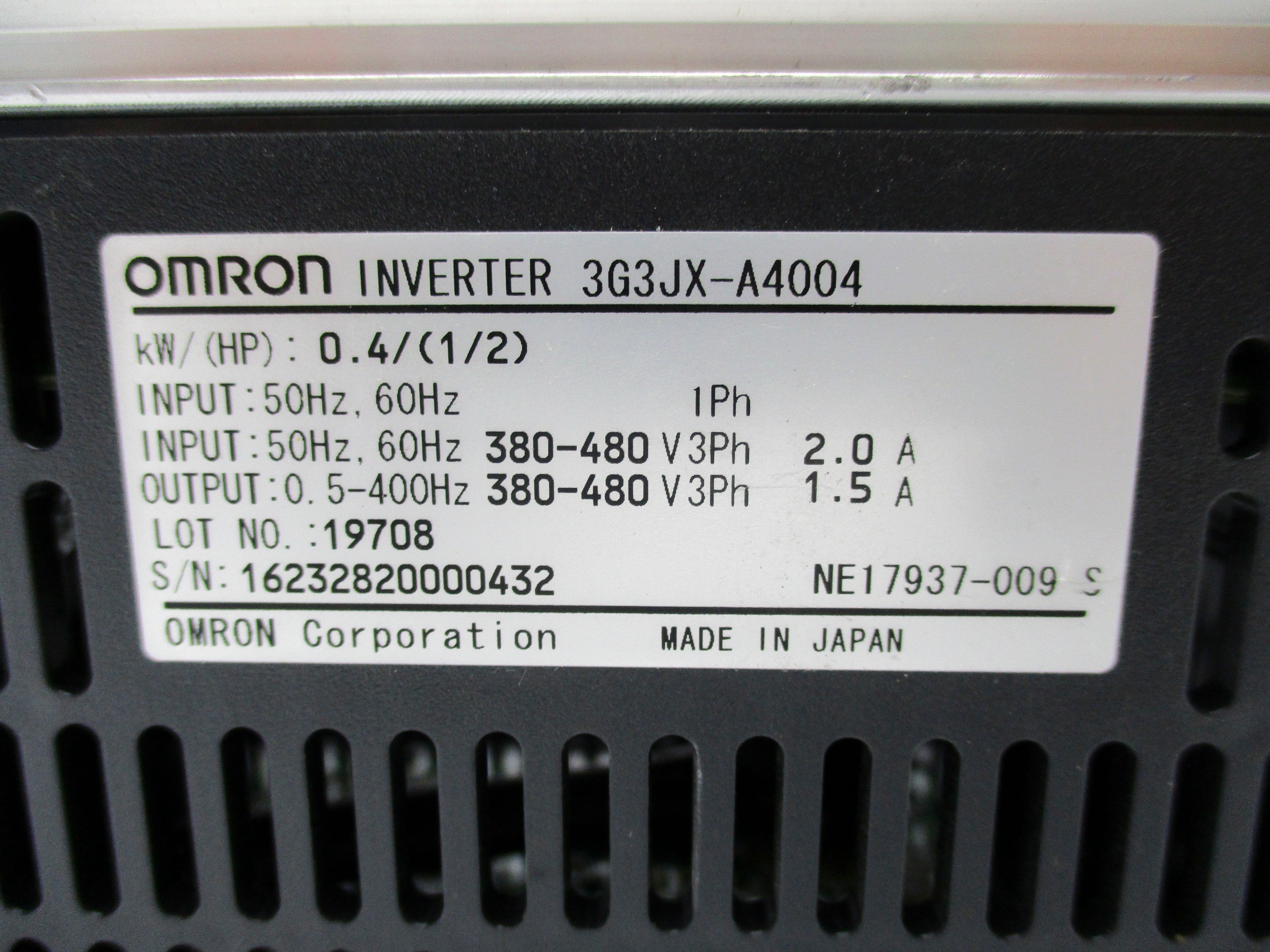 OMRON 3G3JX-A4004 UNMP