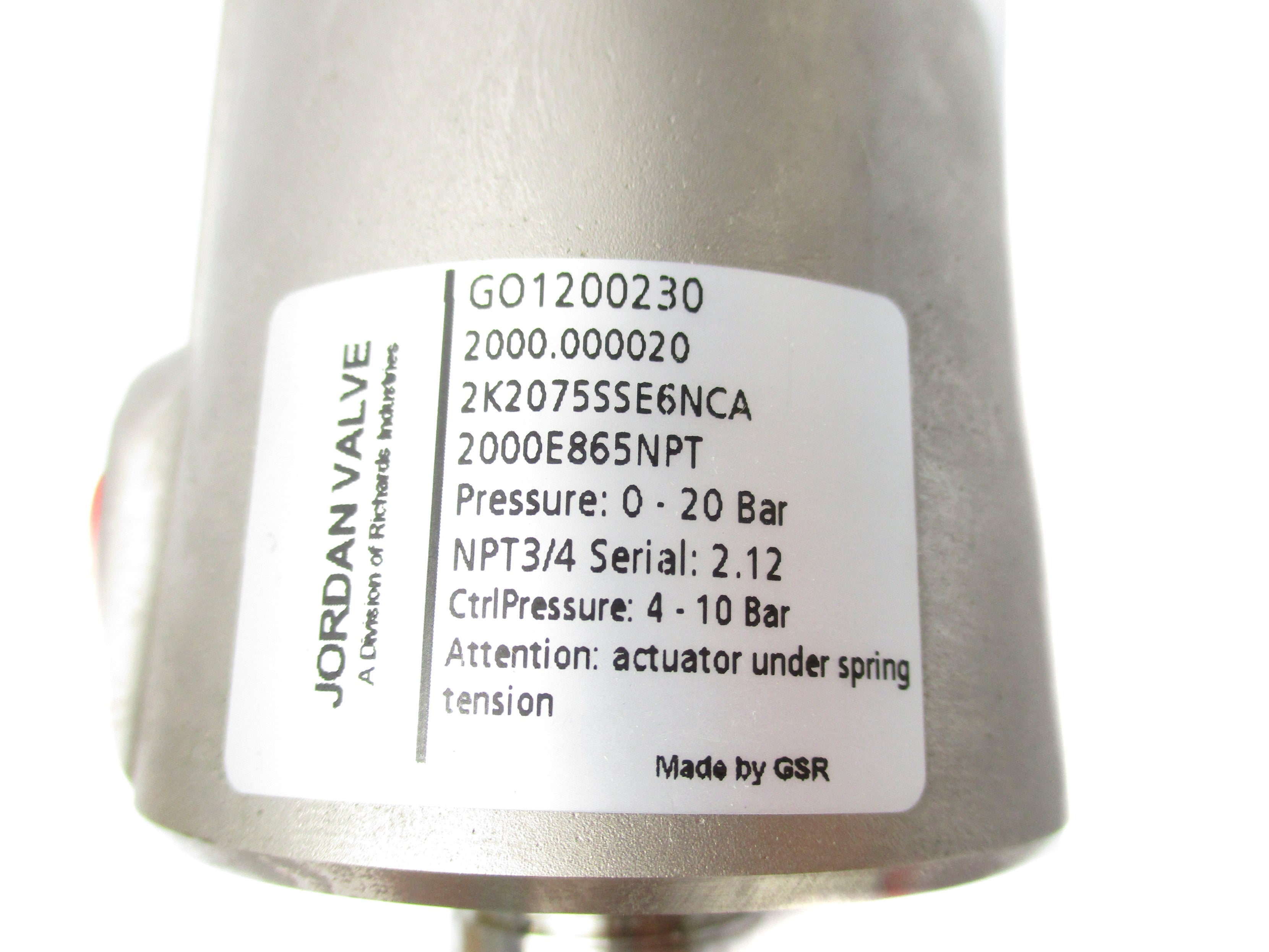 JORDAN VALVE G01200230 NSMP