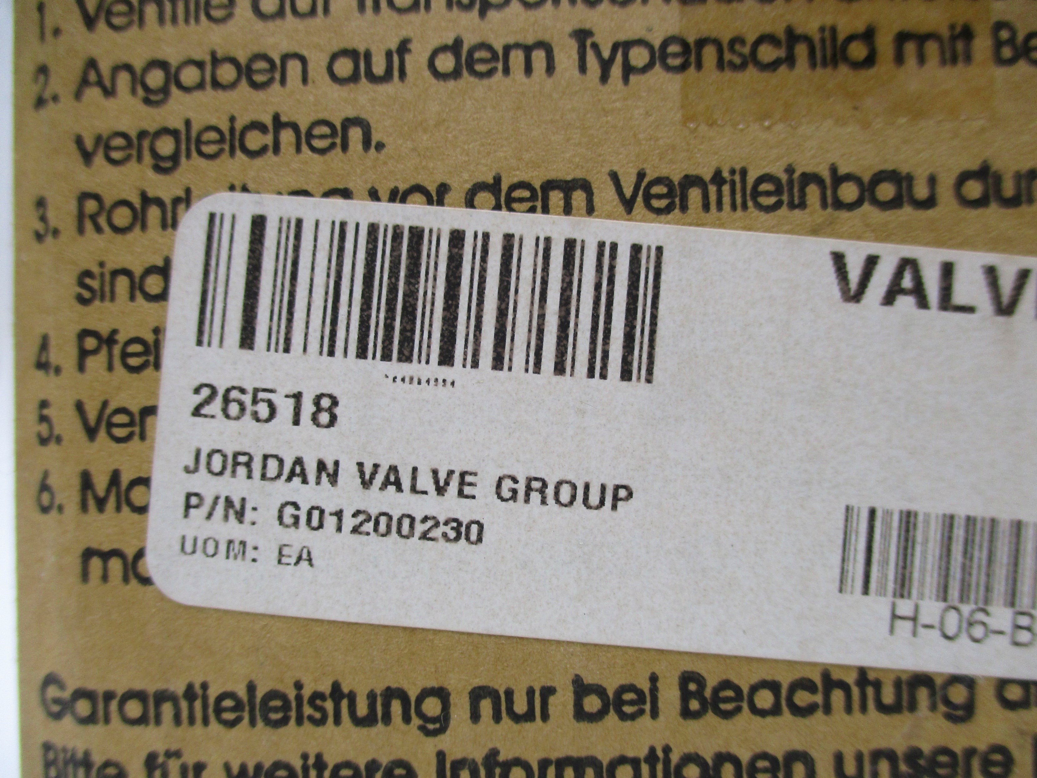 JORDAN VALVE G01200230 NSMP