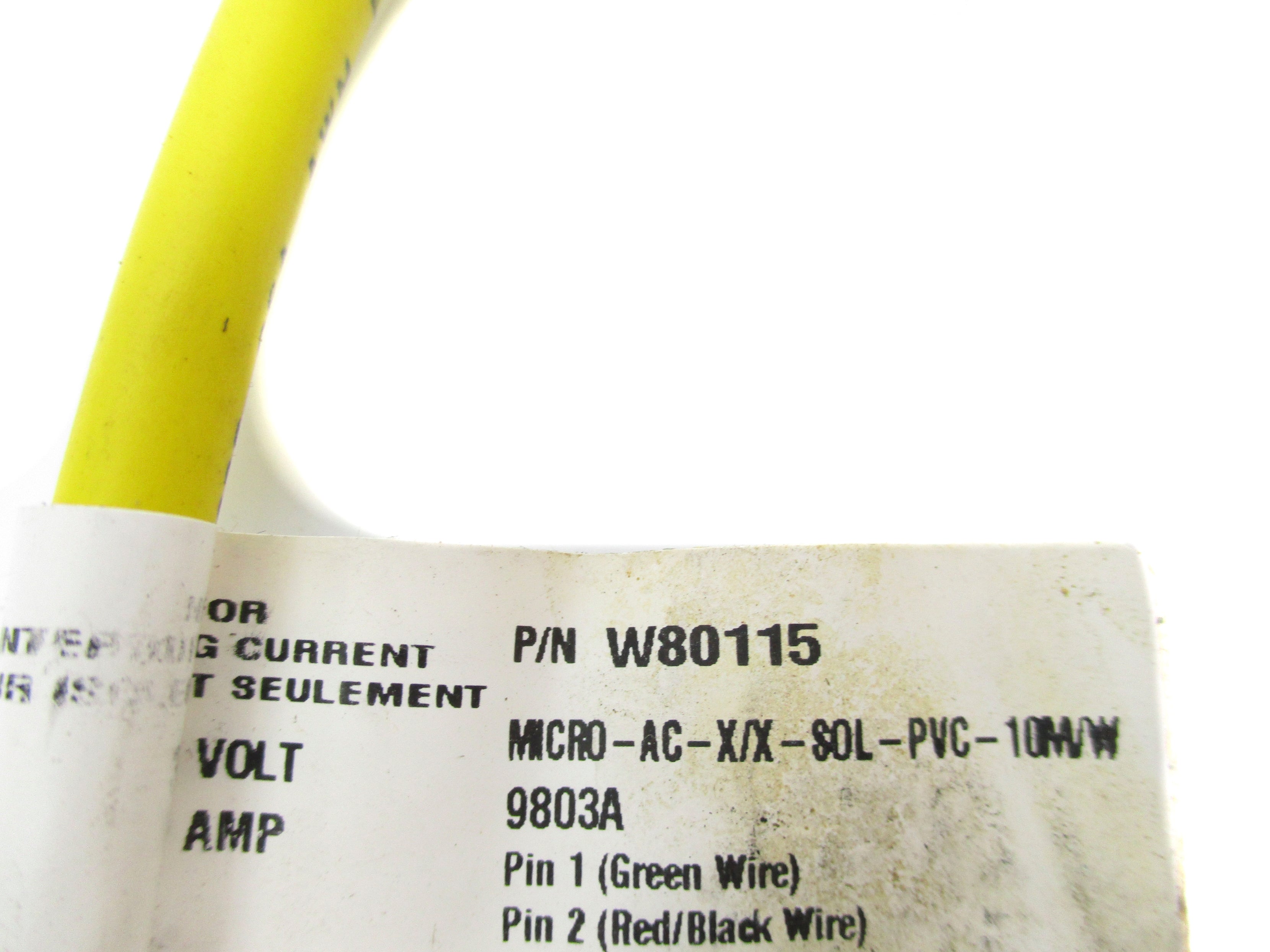 IFM EFECTOR W80115 MICRO-AC-X/X-SOL-PVC-10M/W NSNP
