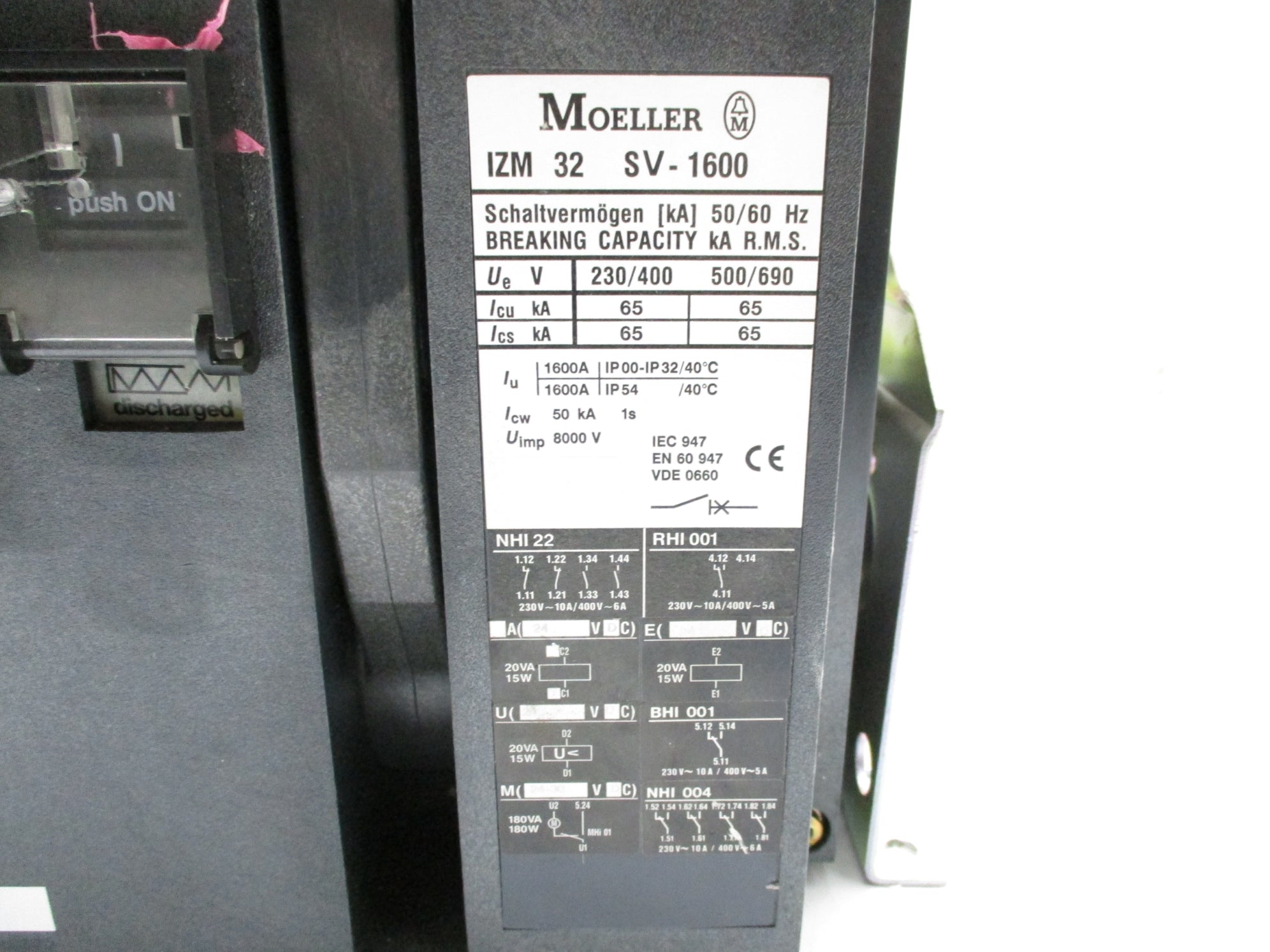 KLOCKNER MOELLER IZM32SV-1600 1600A 500/690V (AS PICTURED) UNMP