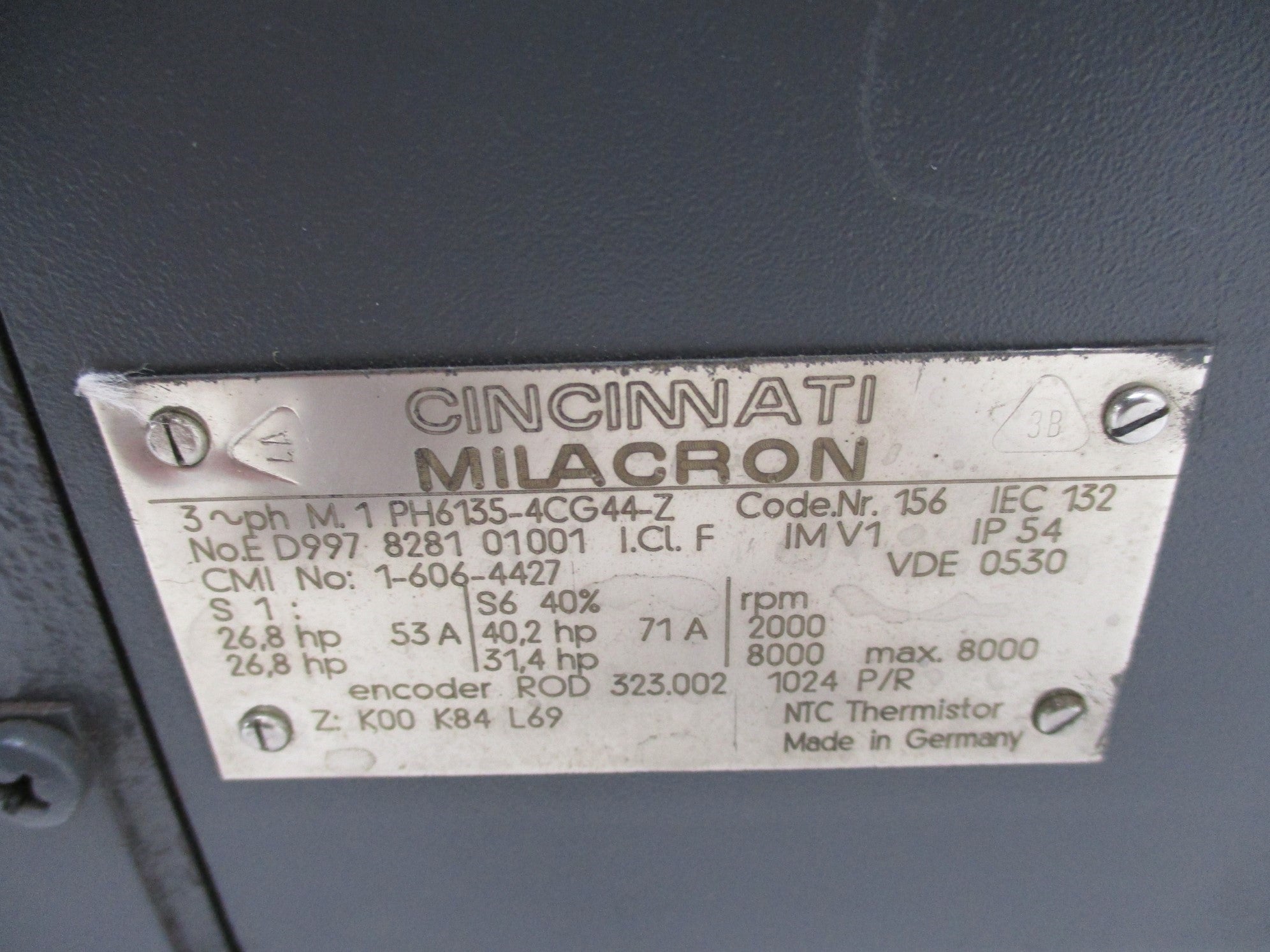 CINCINNATI MILACRON 1PH6135-4CG44-Z UNMP