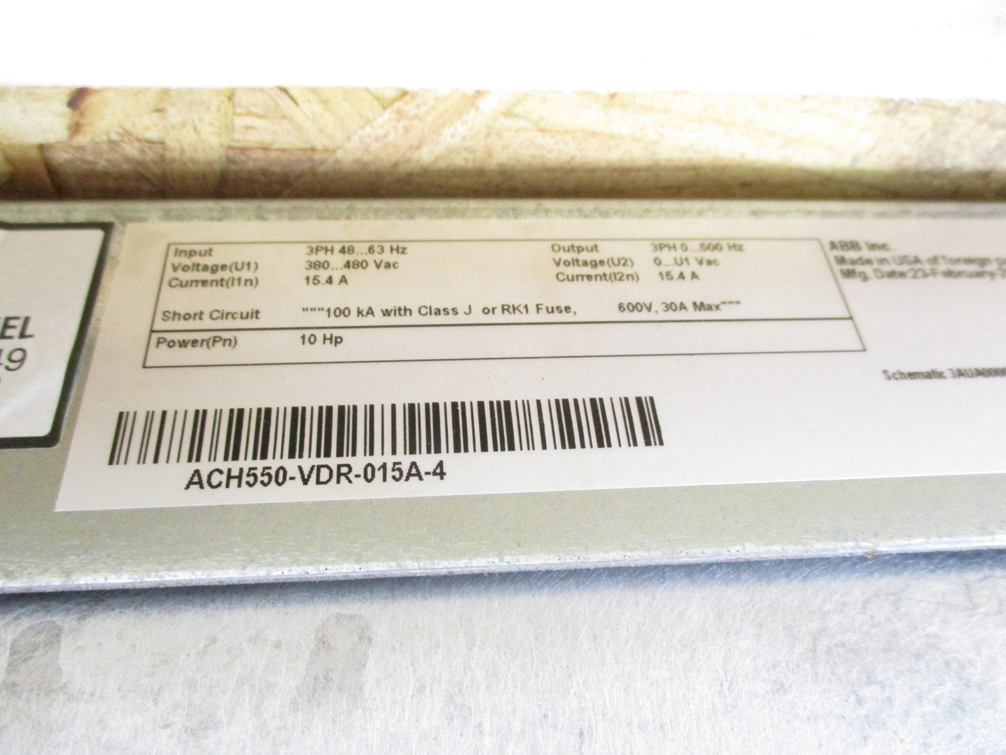 ABB ACH550-VDR-015A-4 NSMP