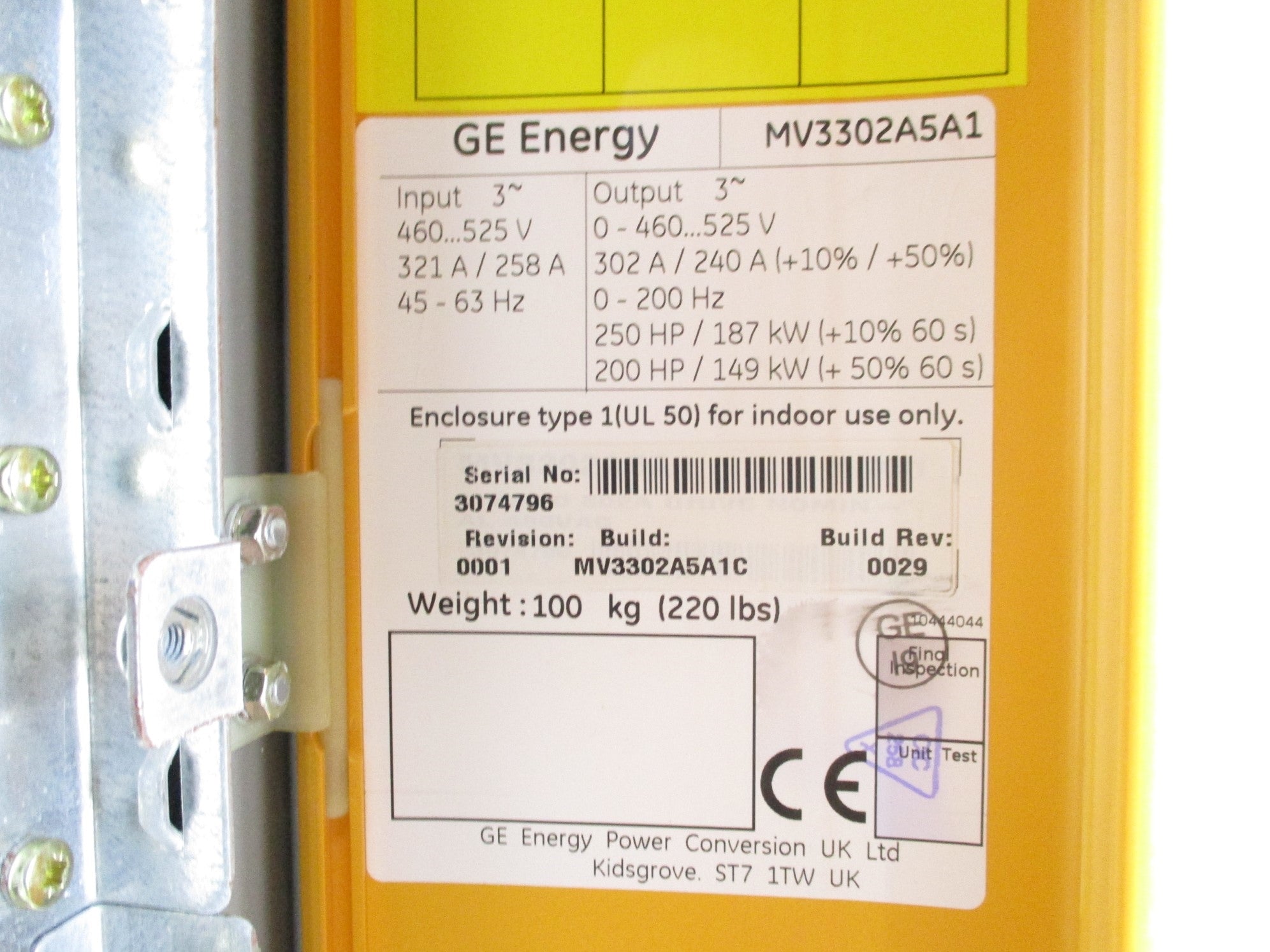 GENERAL ELECTRIC MV3302A5A1 REV. 0001 NSMP