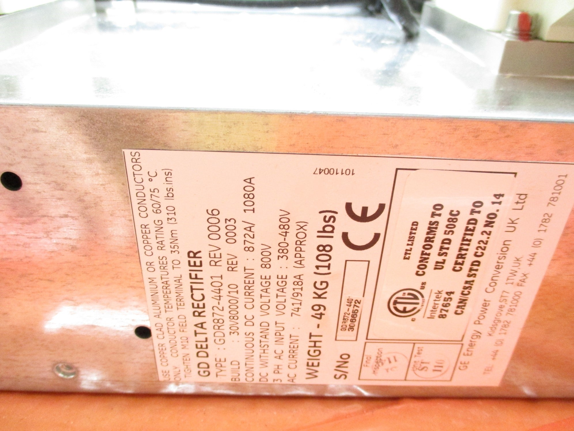 GENERAL ELECTRIC GDR872-4401 REV. 0006 NSMP