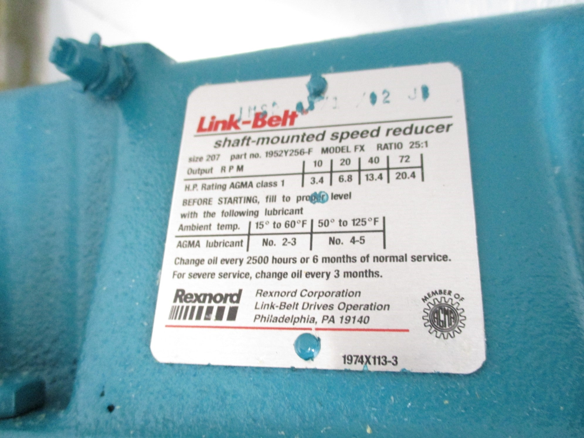 REXFORD LINK-BELT FX 1952Y256-F NSMP