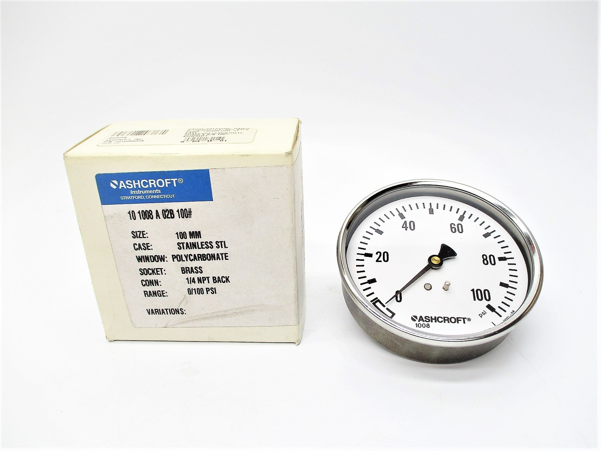 ASHCROFT 101008A02B100# 0-100PSI NSMP