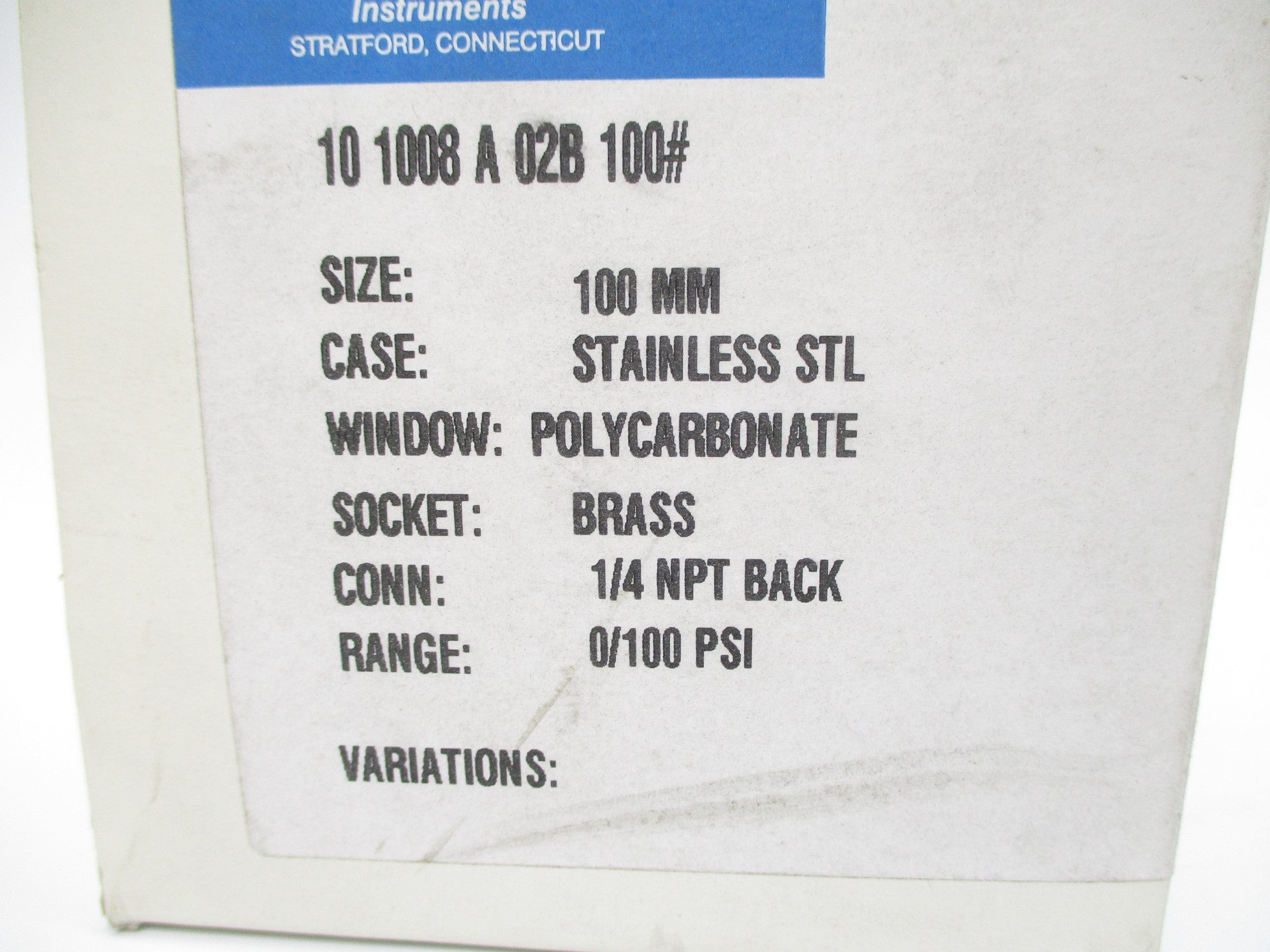 ASHCROFT 101008A02B100# 0-100PSI NSMP
