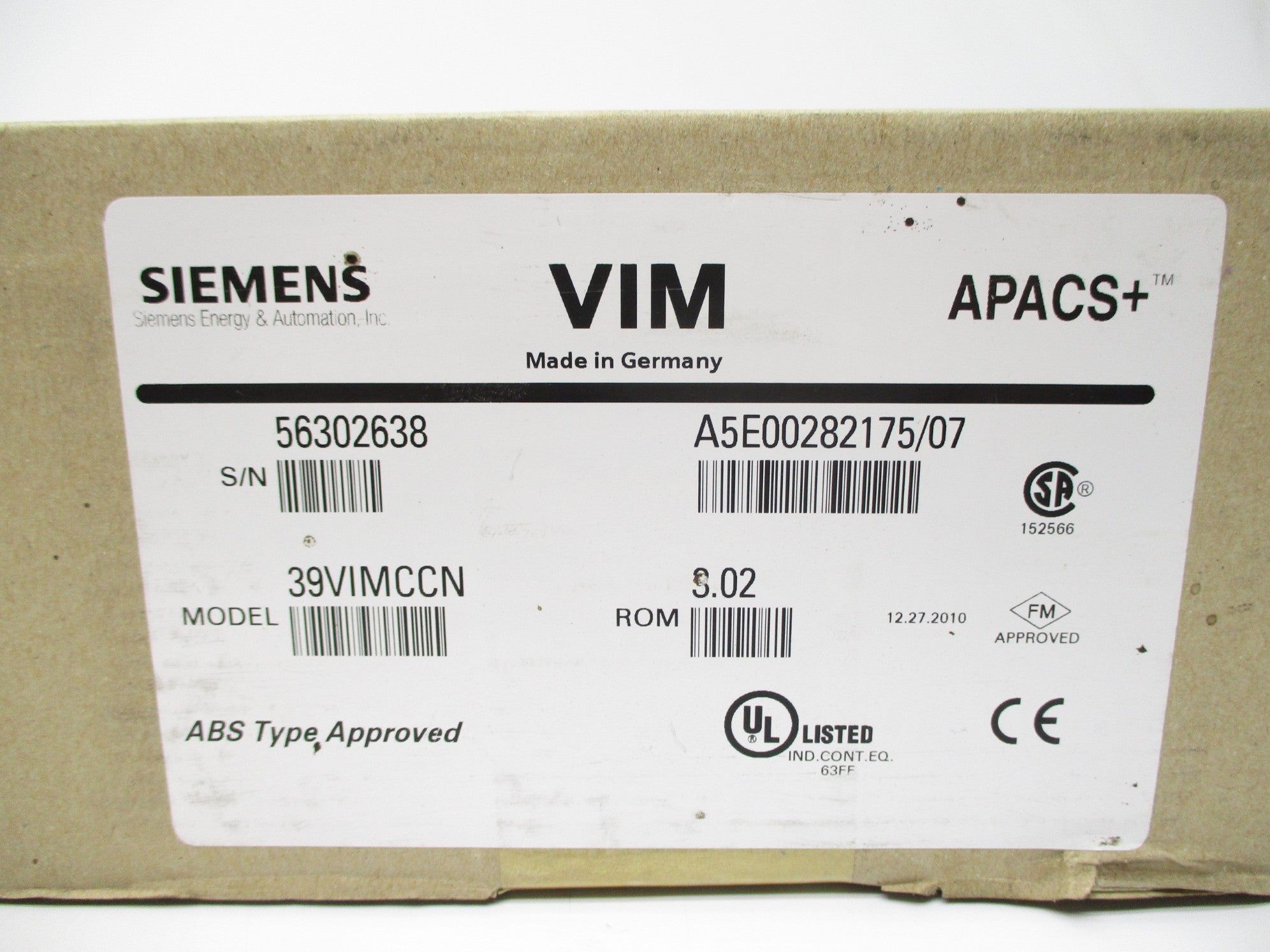 SIEMENS 39VIMCCN NSFS
