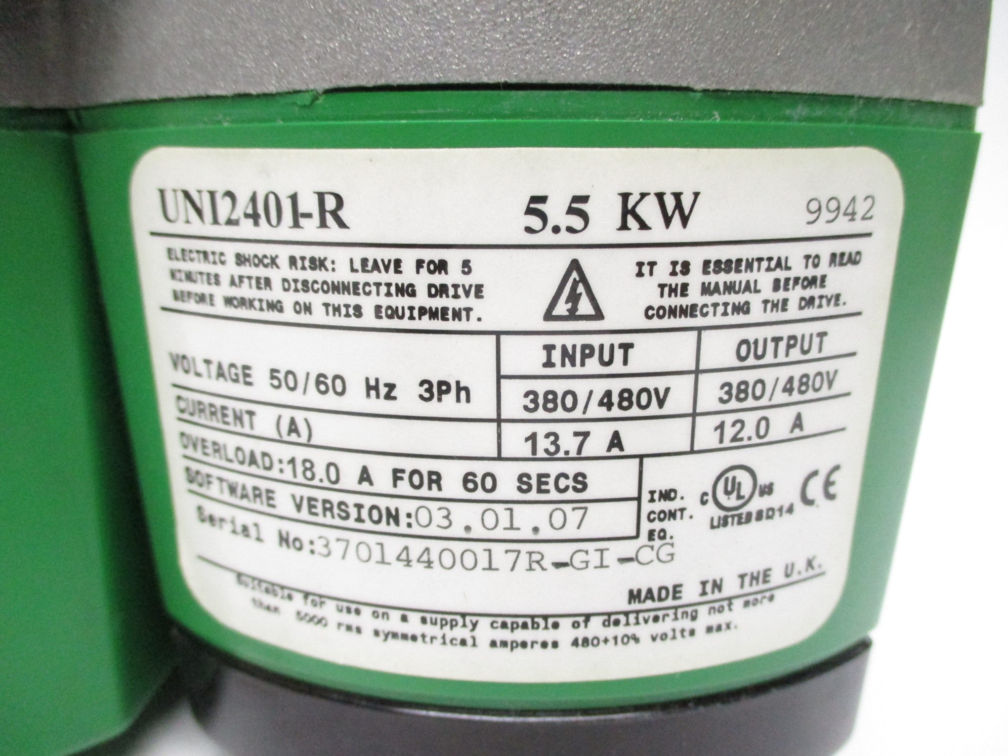 EMERSON CONTROL TECHNIQUES UNI2401-R NSMP