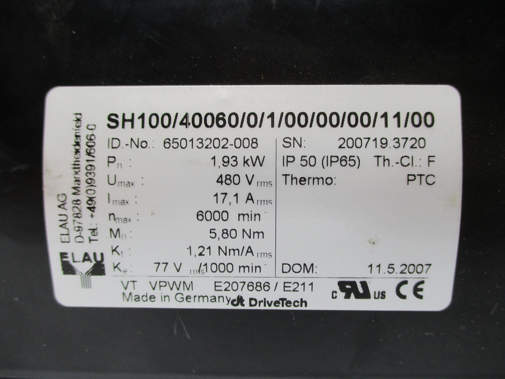 ELAU SH100/40060/0/1/00/00/00/11/00 65013202-008 NSNP