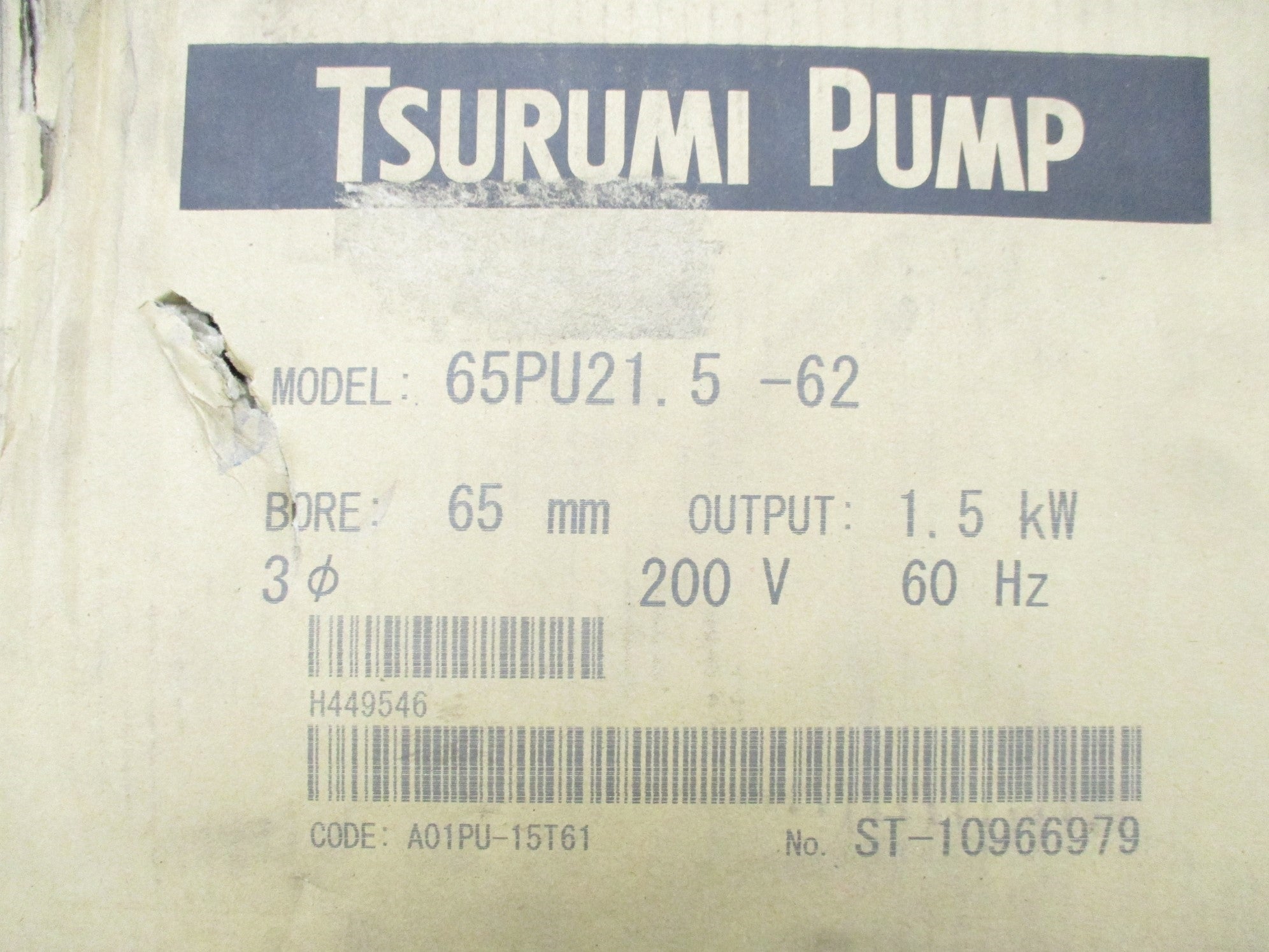 TSURUMI 65PU21.5-62 NSMP