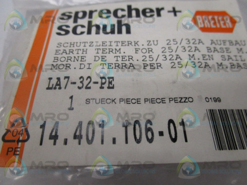 SPRECHER+SCHUH LA7-32-PE 32A SWITCH 600V * NEW IN FACTORY BAG *