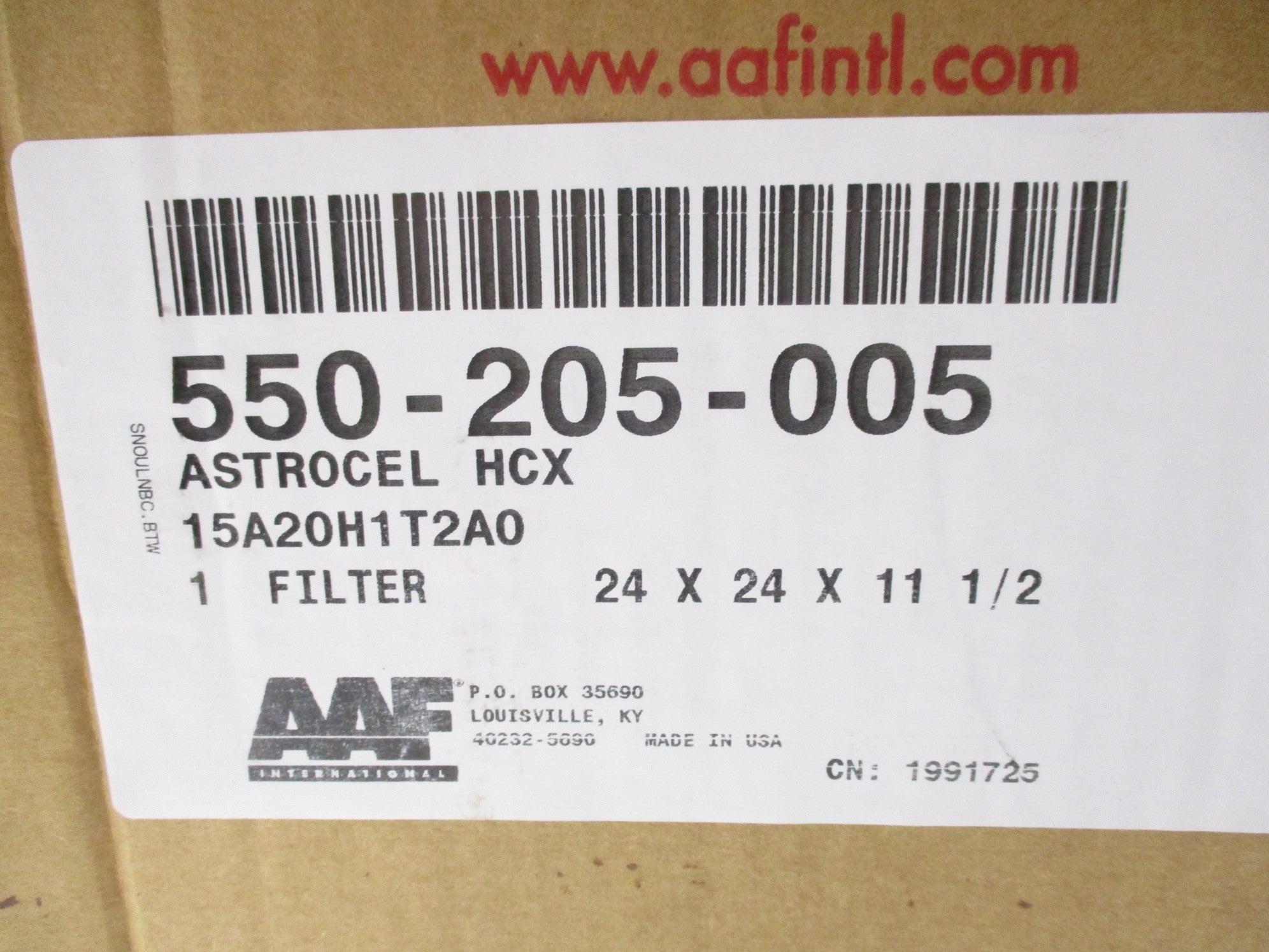 AAF 15A20H1T2A0 550-205-005 NSFS