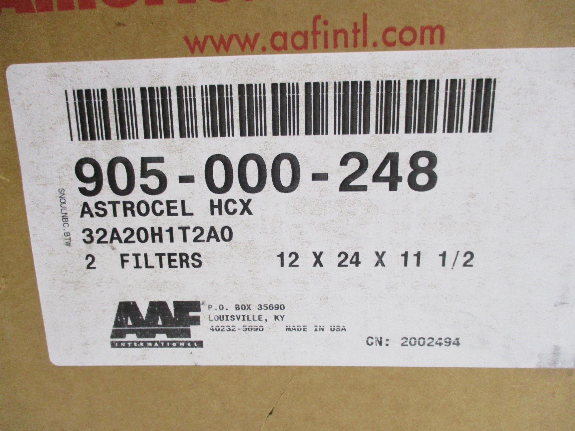 AAF 32A20H1T2A0 905-000-248 (PKG OF 2) NSMP