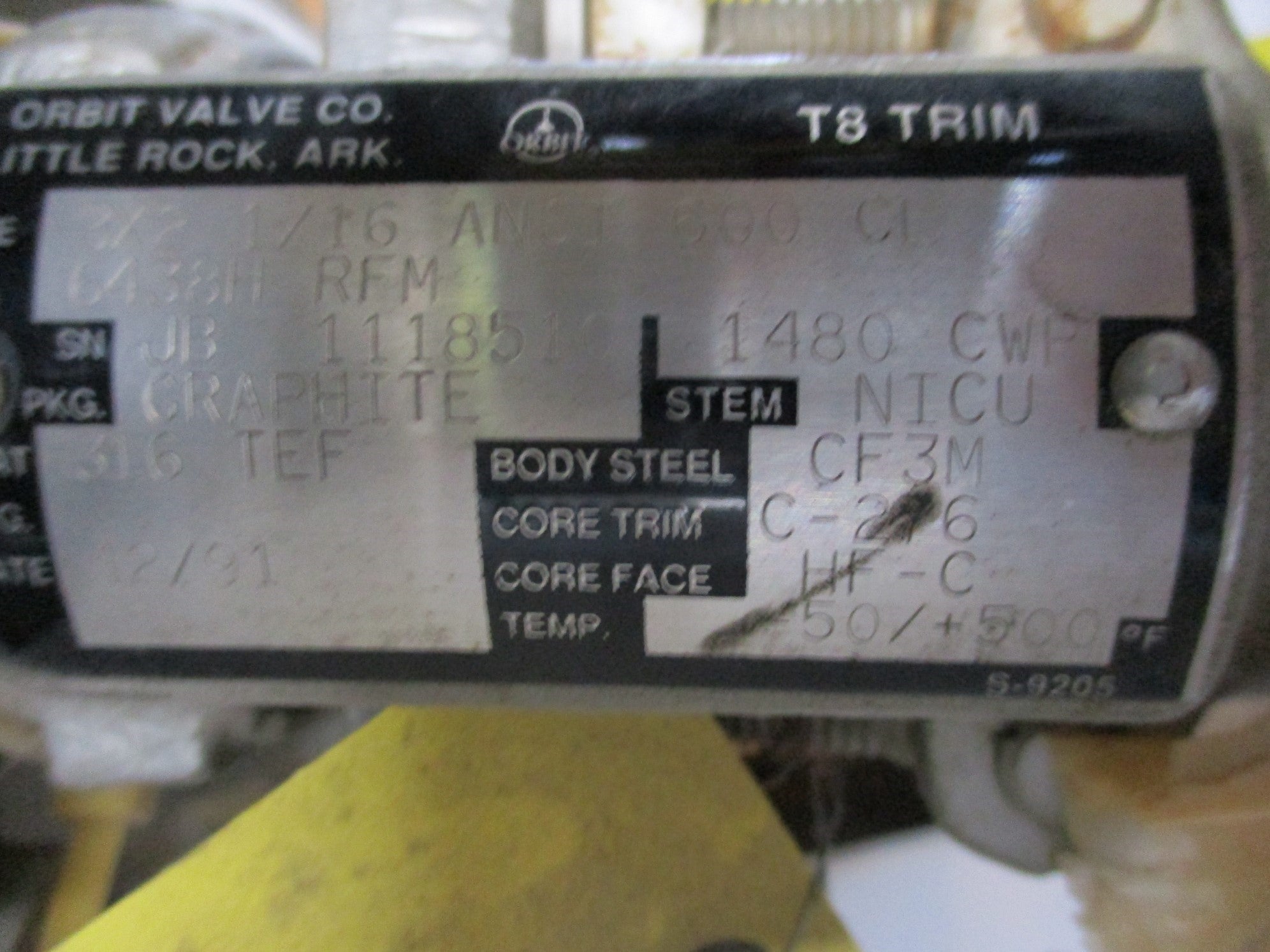 ORBIT VALVE 6438HRFM 3X2 1/16 (AS PICTURED) NSNP