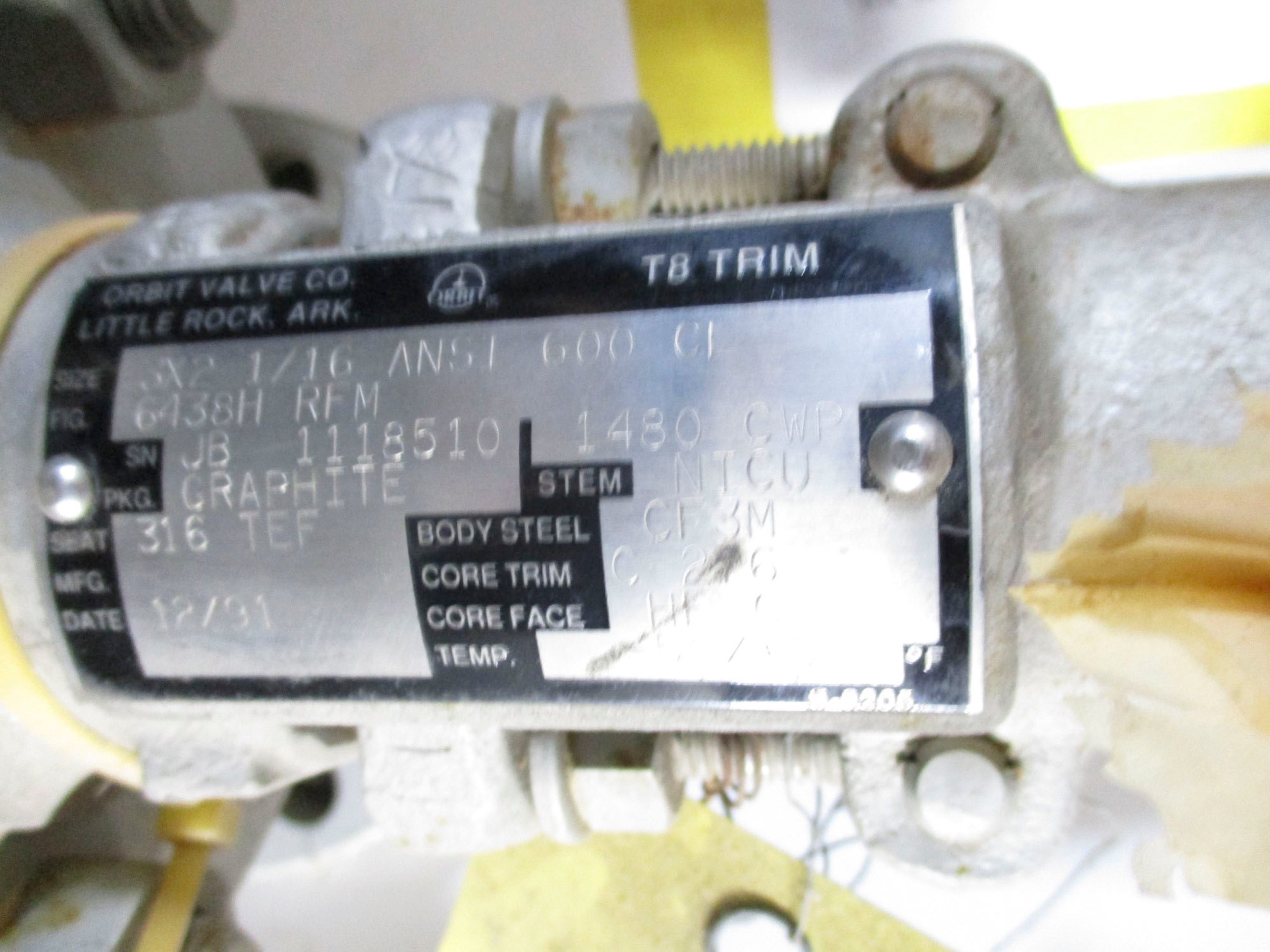 ORBIT VALVE 6438HRFM 3X2 1/16 (AS PICTURED) NSNP
