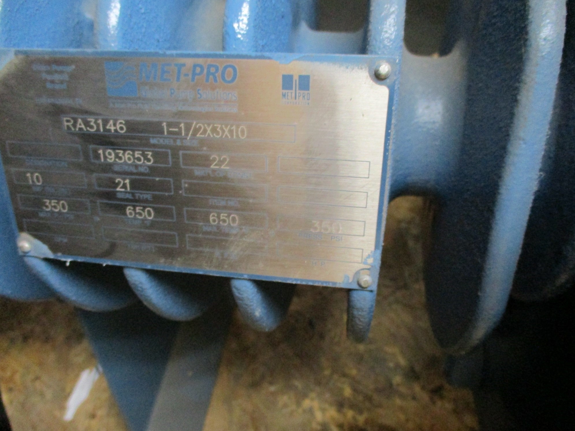 MET-PRO RA3146 1-1/2X3X10 350PSI UNMP