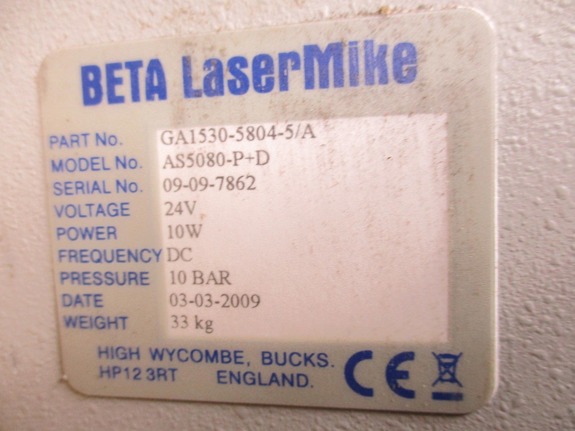 BETA LASERMIKE GA1530-5804-5/A ACCUSCAN 5080 UNMP